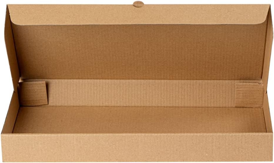 Wholesale 15 x 7 x 1.5 Inch Sturdy Corrugated Flatbread Takeaway Boxes 50 Pack E-Flute Tab-Lock Kraft Green Disposable Pizza Boxes Factory