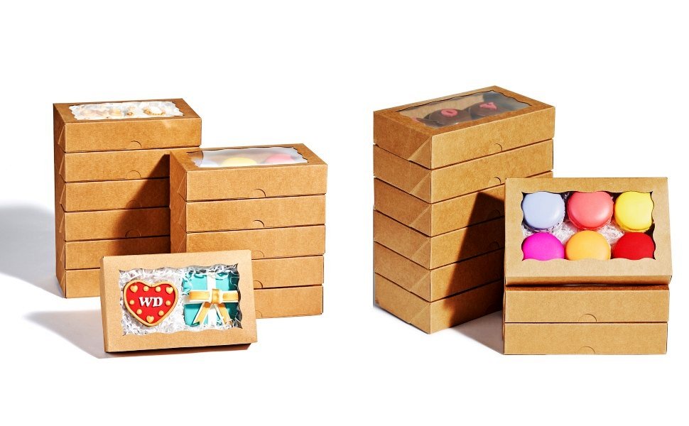 Wholesale 20PCS 7x4.3x1.5 Inch Brown Cookie Boxes with Window for Bakery Chocolate Truffles Oreos Pastries Donuts Brownies Soap Treats Party Favors Wedding Christmas Valentine's Factory Wholesale 20PCS 7x4.3x1.5 Inch Brown Cookie Boxes with Window for Bakery Chocolate Truffles Oreos Pastries Donuts Brownies Soap Treats Party Favors Wedding Christmas Valentine's Factory