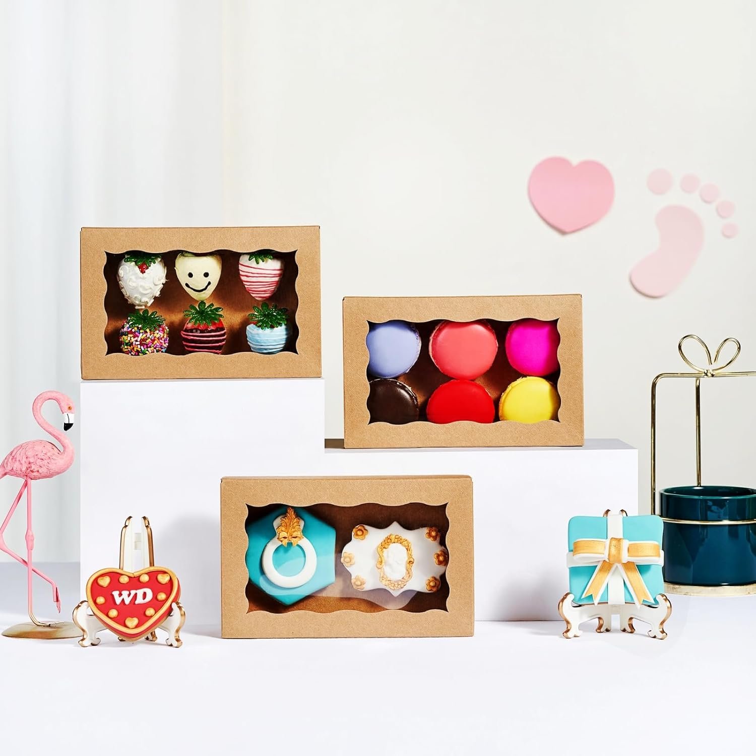 Wholesale 20PCS 7x4.3x1.5 Inch Brown Cookie Boxes with Window for Bakery Chocolate Truffles Oreos Pastries Donuts Brownies Soap Treats Party Favors Wedding Christmas Valentine's Factory Wholesale 20PCS 7x4.3x1.5 Inch Brown Cookie Boxes with Window for Bakery Chocolate Truffles Oreos Pastries Donuts Brownies Soap Treats Party Favors Wedding Christmas Valentine's Factory