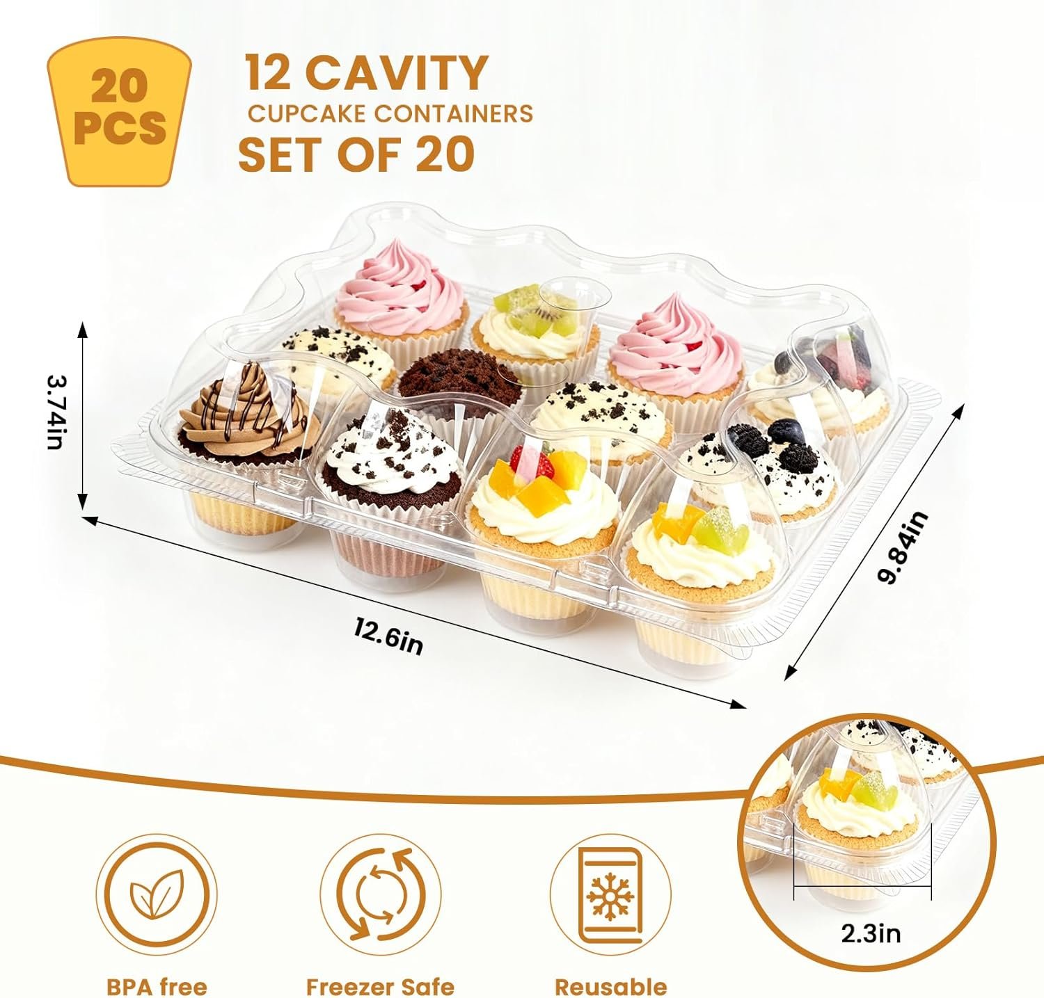 Wholesale 12-Count Cupcake Containers 20-Pack Stackable Carriers 250 Liners Clear Plastic Disposable Boxes Holders Trays for Baking Parties Gifting Factory Wholesale 12-Count Cupcake Containers 20-Pack Stackable Carriers 250 Liners Clear Plastic Disposable Boxes Holders Trays for Baking Parties Gifting Factory