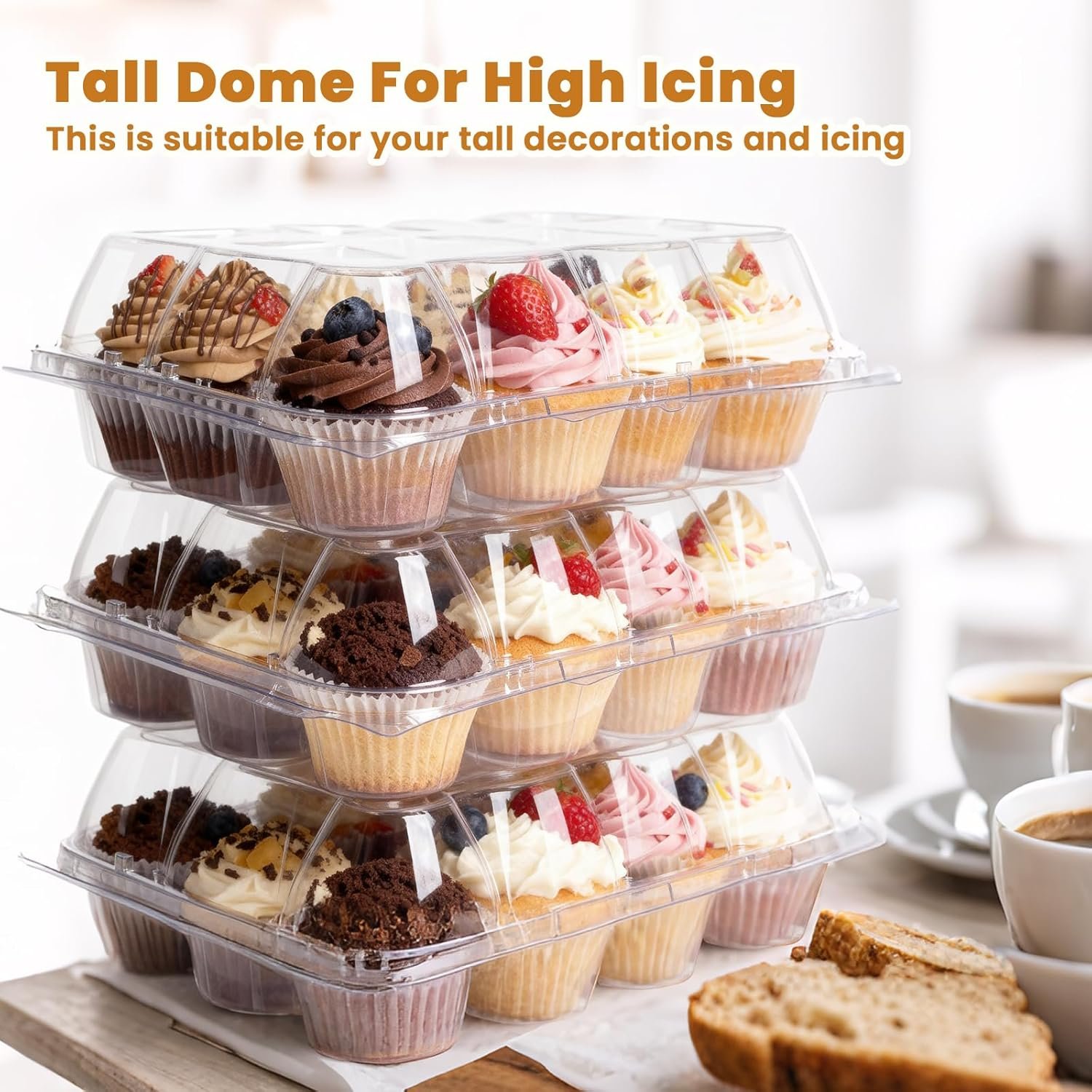 Wholesale 12-Count Cupcake Containers 20-Pack Stackable Carriers 250 Liners Clear Plastic Disposable Boxes Holders Trays for Baking Parties Gifting Factory Wholesale 12-Count Cupcake Containers 20-Pack Stackable Carriers 250 Liners Clear Plastic Disposable Boxes Holders Trays for Baking Parties Gifting Factory