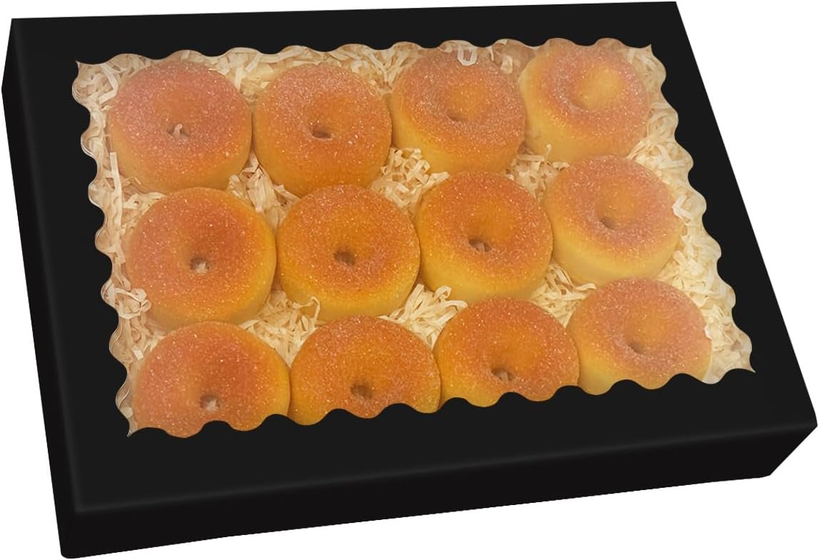 Wholesale Auto-Pop Up Black Cookie Box with Window 24pcs 14x10x2.5 Inch Pastry Macaron Bakery Packaging Factory