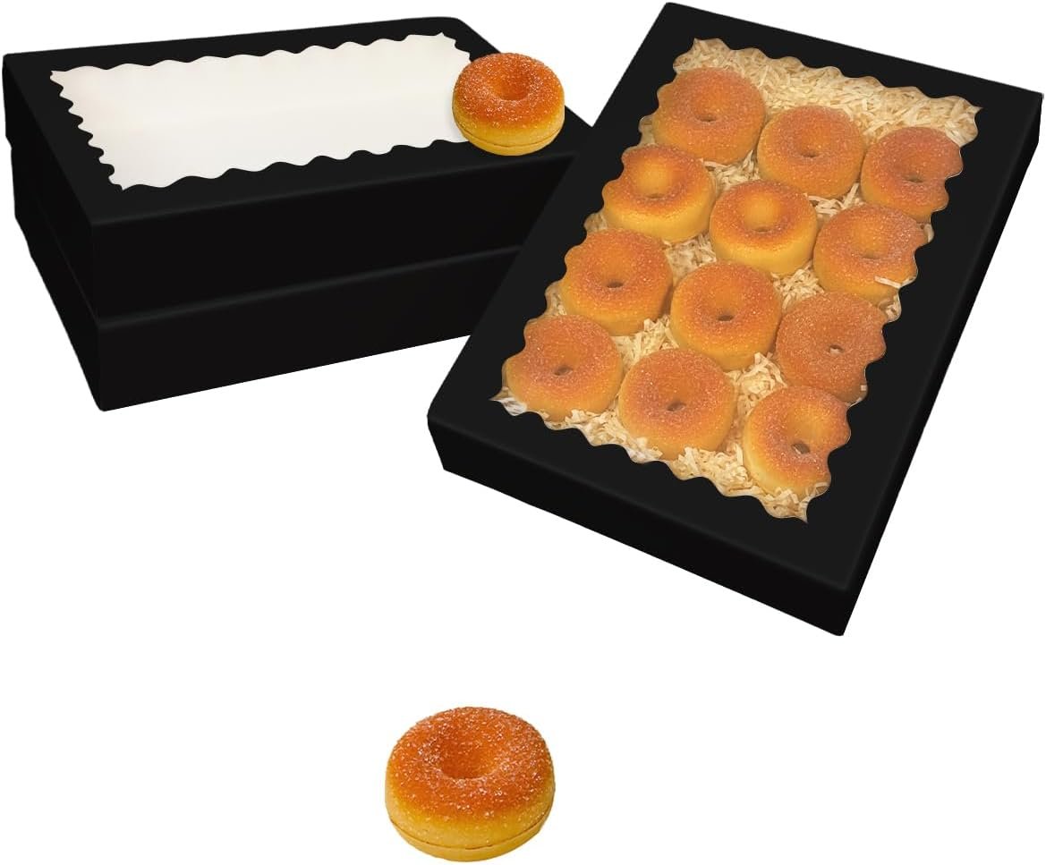 Wholesale Auto-Pop Up Black Cookie Box with Window 24pcs 14x10x2.5 Inch Pastry Macaron Bakery Packaging Factory