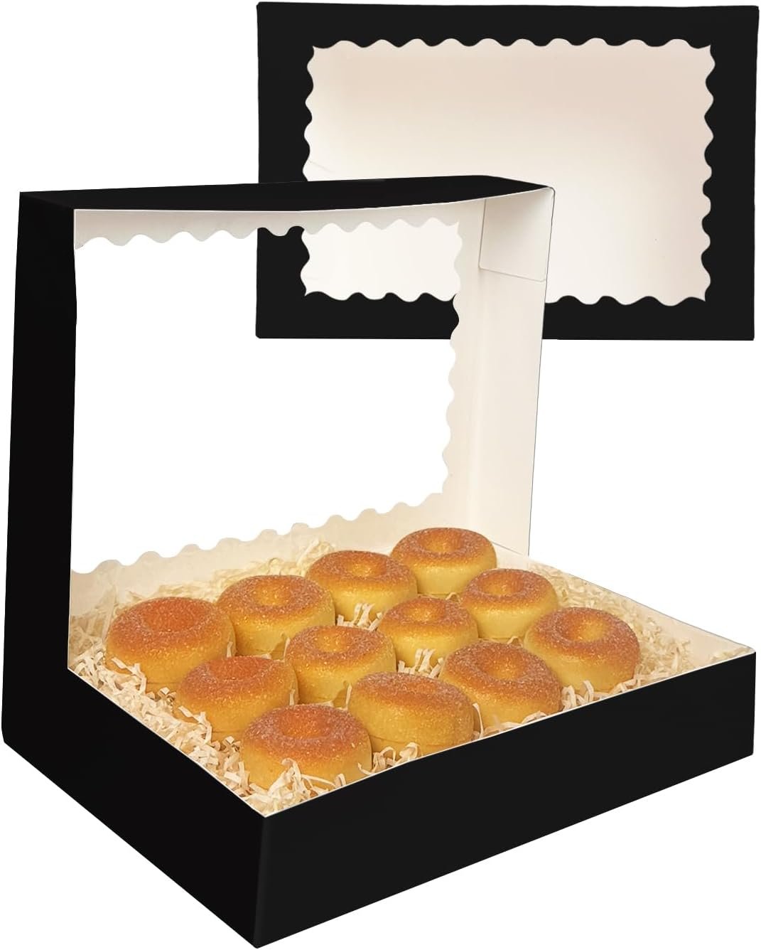 Wholesale Auto-Pop Up Black Cookie Box with Window 24pcs 14x10x2.5 Inch Pastry Macaron Bakery Packaging Factory