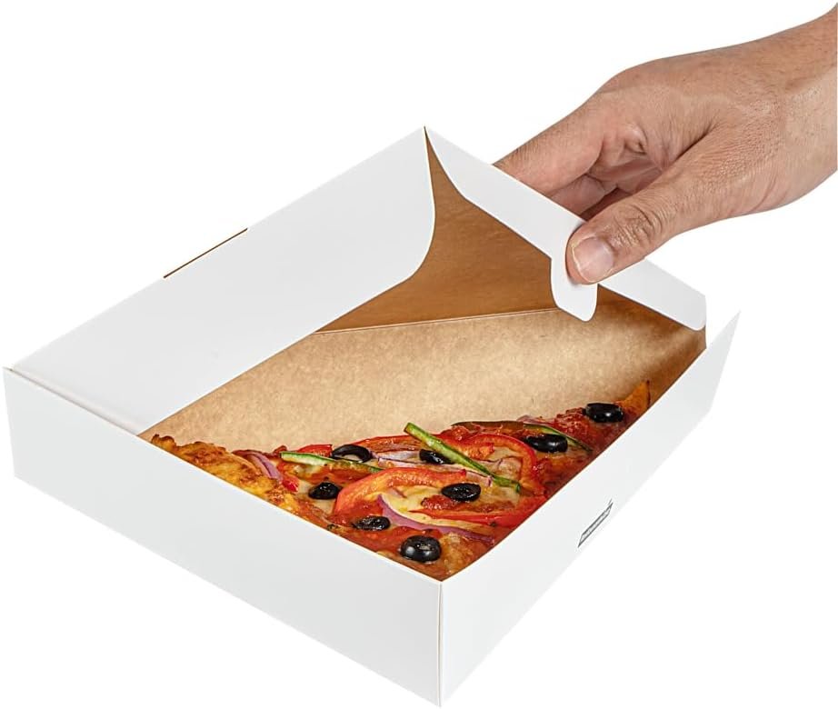 Wholesale 9.3 x 10.3 x 1.8 Inch Clamshell Pizza Slice Boxes 100 Pack Greaseproof Tab Lock White Paper Containers for Individual Slices in Restaurants Kiosks Cafes Factory