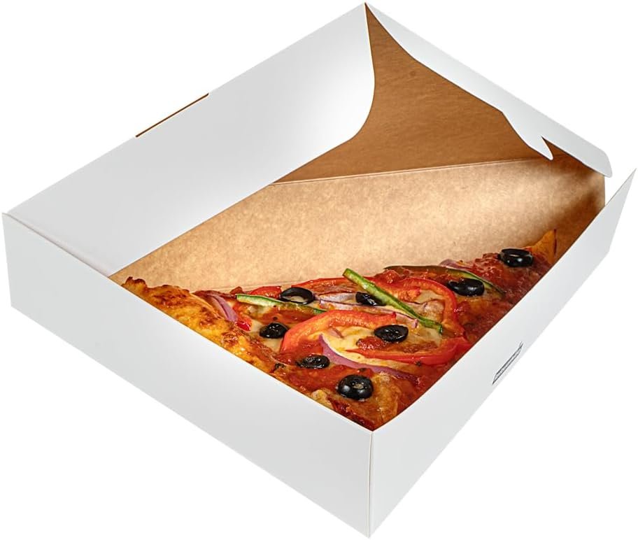 Wholesale 9.3 x 10.3 x 1.8 Inch Clamshell Pizza Slice Boxes 100 Pack Greaseproof Tab Lock White Paper Containers for Individual Slices in Restaurants Kiosks Cafes Factory