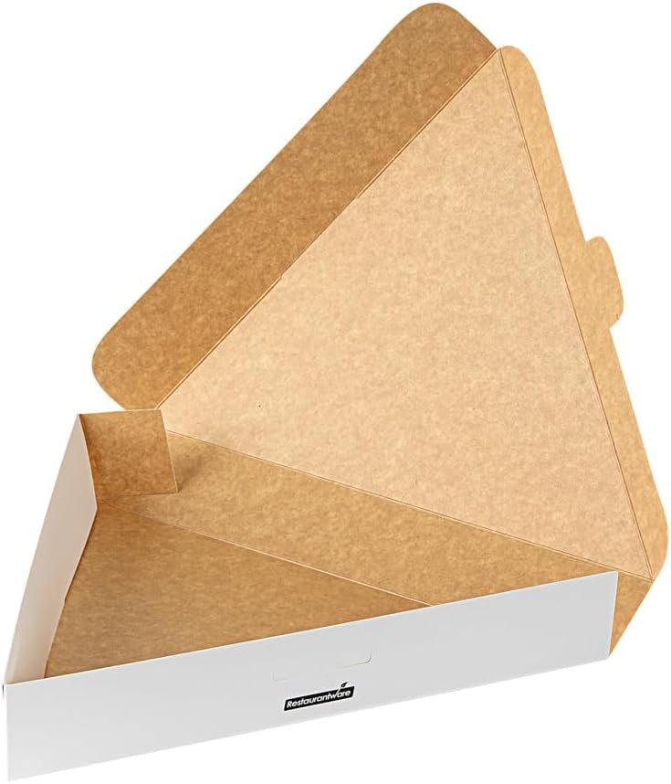 Wholesale 9.3 x 10.3 x 1.8 Inch Clamshell Pizza Slice Boxes 100 Pack Greaseproof Tab Lock White Paper Containers for Individual Slices in Restaurants Kiosks Cafes Factory