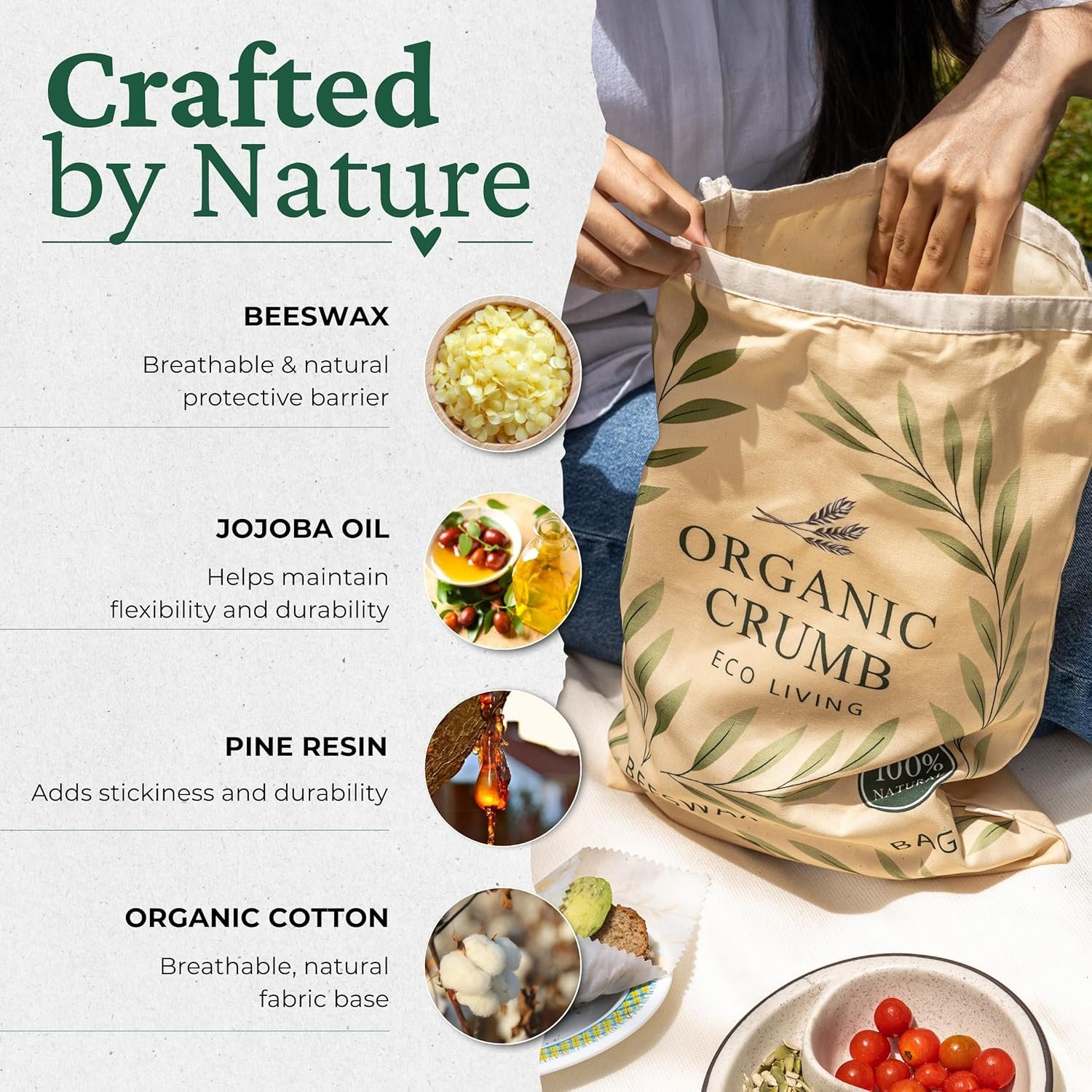 OEM Reusable Bread Bags 5-in-1 Set 2 XL Cotton Beeswax Bags Beeswax Wrap Bowl Cover Dough Scraper Eco-Friendly Sourdough Storage Factory