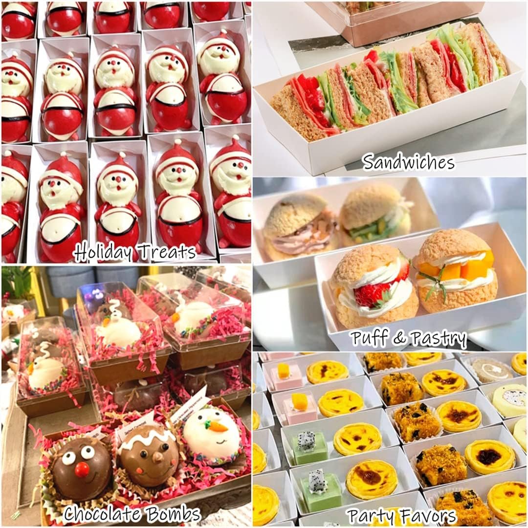 Wholesale 100 Pack White Charcuterie Boxes with Clear Lids for Bakery Cookies Pastries Sandwiches Cupcakes Strawberries Desserts To Go Containers Factory