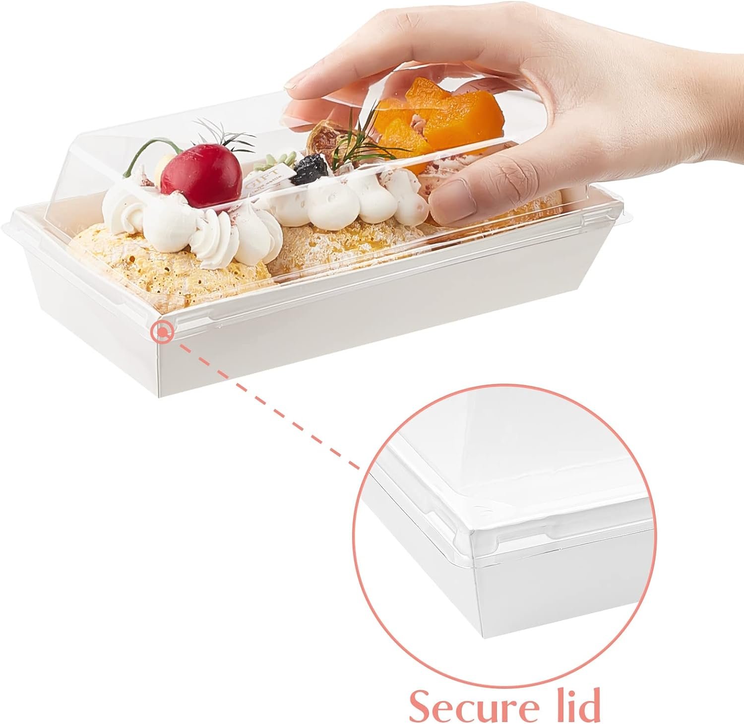 Wholesale 100 Pack White Charcuterie Boxes with Clear Lids for Bakery Cookies Pastries Sandwiches Cupcakes Strawberries Desserts To Go Containers Factory