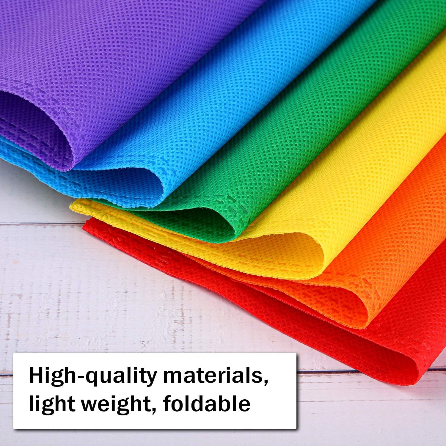 Wholesale 30-Piece Rainbow Non-Woven Party Favor Tote Bags 8x8 Inch Red Orange Yellow Green Blue Purple for Wedding Birthday Holiday Travel Gift Storage Factory Wholesale 30-Piece Rainbow Non-Woven Party Favor Tote Bags 8x8 Inch Red Orange Yellow Green Blue Purple for Wedding Birthday Holiday Travel Gift Storage Factory