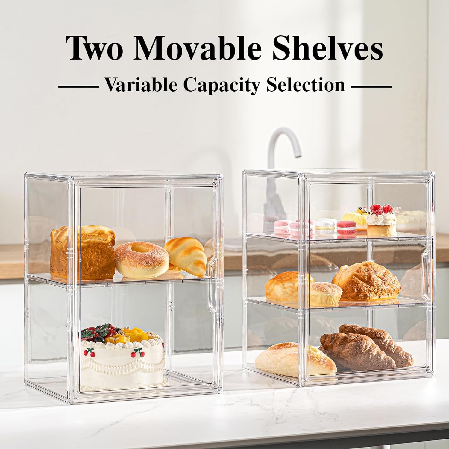 OEM 3-Tier Adjustable Clear Acrylic Bread Box Pastry Display Case Magnetic Door Storage for Kitchen Countertop Homemade Bagels Donuts Muffins Factory OEM 3-Tier Adjustable Clear Acrylic Bread Box Pastry Display Case Magnetic Door Storage for Kitchen Countertop Homemade Bagels Donuts Muffins Factory