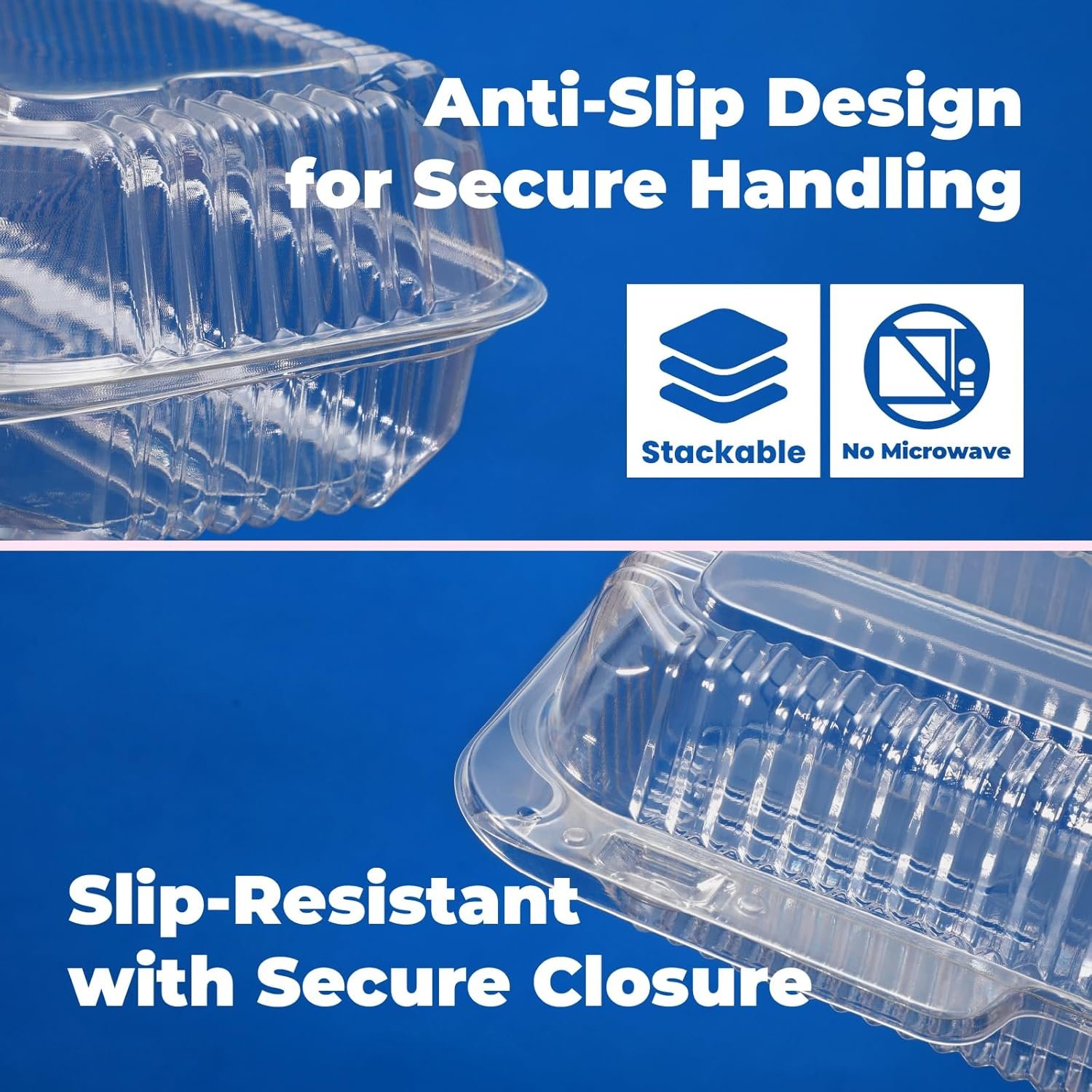 Wholesale 25-Pack 12x5x3 Inch Clear Hinged Plastic Clamshell Takeout Containers Disposable Bakery Packaging for Cakes Rolls Cookies Pastries Bread Fruits Sandwiches Factory