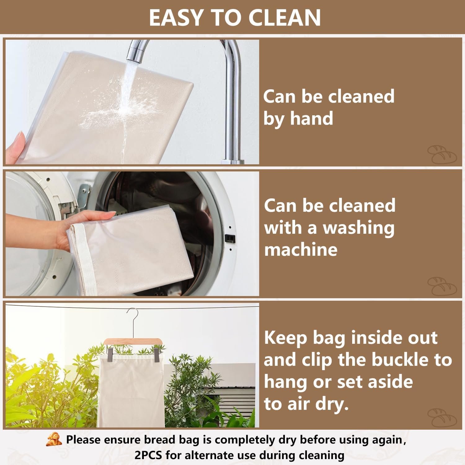 OEM Reusable Bread Bags for Sourdough Storage Food-Grade TPU Lining 100% Cotton Outer Layer 2-Pack XL Capacity Freezer Safe Factory OEM Reusable Bread Bags for Sourdough Storage Food-Grade TPU Lining 100% Cotton Outer Layer 2-Pack XL Capacity Freezer Safe Factory