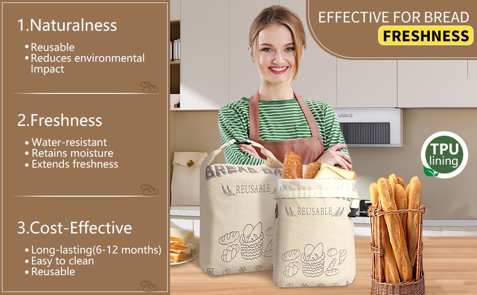 OEM Reusable Bread Bags for Sourdough Storage Food-Grade TPU Lining 100% Cotton Outer Layer 2-Pack XL Capacity Freezer Safe Factory OEM Reusable Bread Bags for Sourdough Storage Food-Grade TPU Lining 100% Cotton Outer Layer 2-Pack XL Capacity Freezer Safe Factory