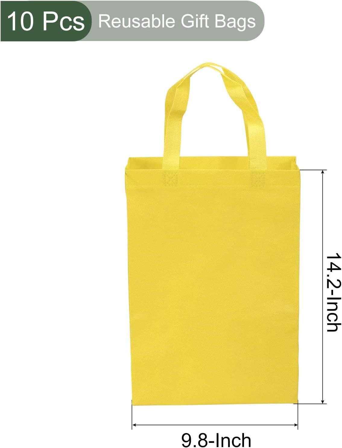 Wholesale 10 Pack Reusable DIY Blank Non-Woven Tote Bags for Arts Crafts Grocery Yellow 36 x 25cm Factory