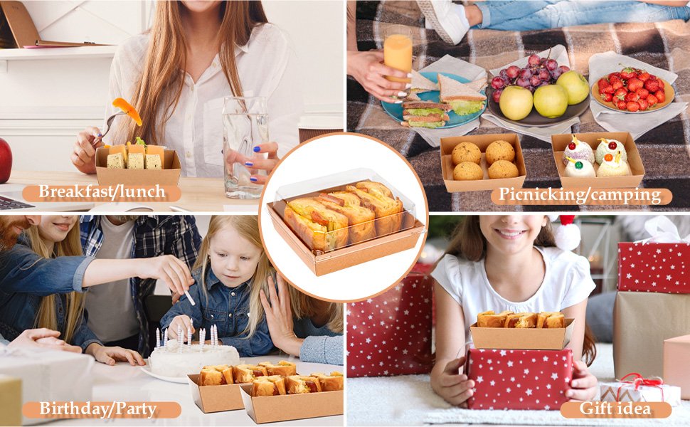 Wholesale 50 Pack Small Mini Charcuterie Boxes with 300 Bamboo Skewers Disposable Paper Food Containers for Desserts Sandwiches Cookies Sushi Cake Slices Strawberries Factory