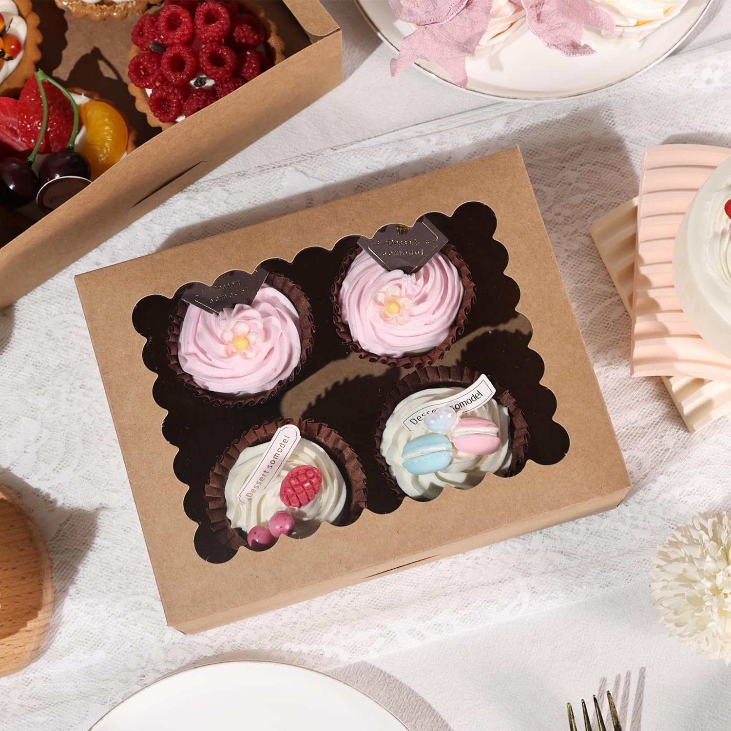 Wholesale 8x6.5x2.5 Inch Window Bakery Cookie Boxes Auto-Popup Pastry Treat Boxes for Gifts 24 Pack Brown Factory Wholesale 8x6.5x2.5 Inch Window Bakery Cookie Boxes Auto-Popup Pastry Treat Boxes for Gifts 24 Pack Brown Factory