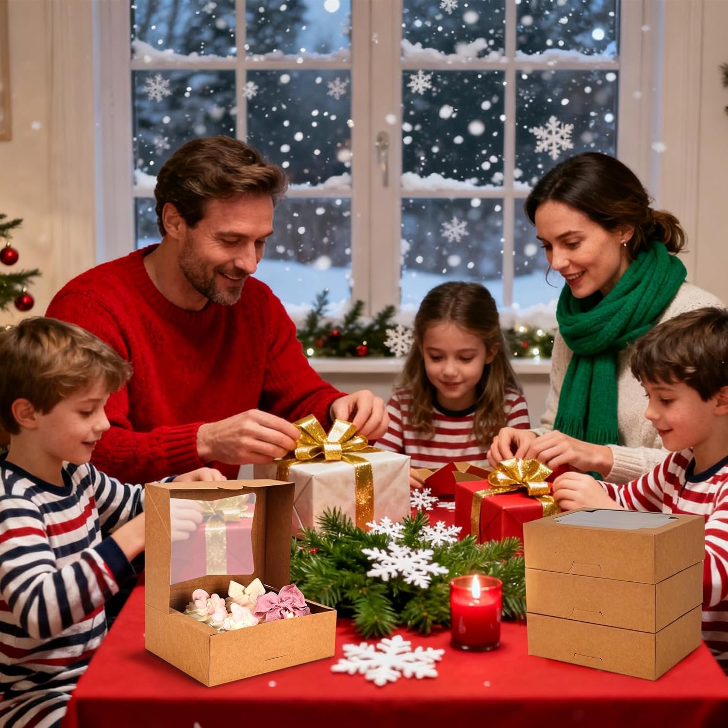 Wholesale 8x6.5x2.5 Inch Window Bakery Cookie Boxes Auto-Popup Pastry Treat Boxes for Gifts 24 Pack Brown Factory Wholesale 8x6.5x2.5 Inch Window Bakery Cookie Boxes Auto-Popup Pastry Treat Boxes for Gifts 24 Pack Brown Factory