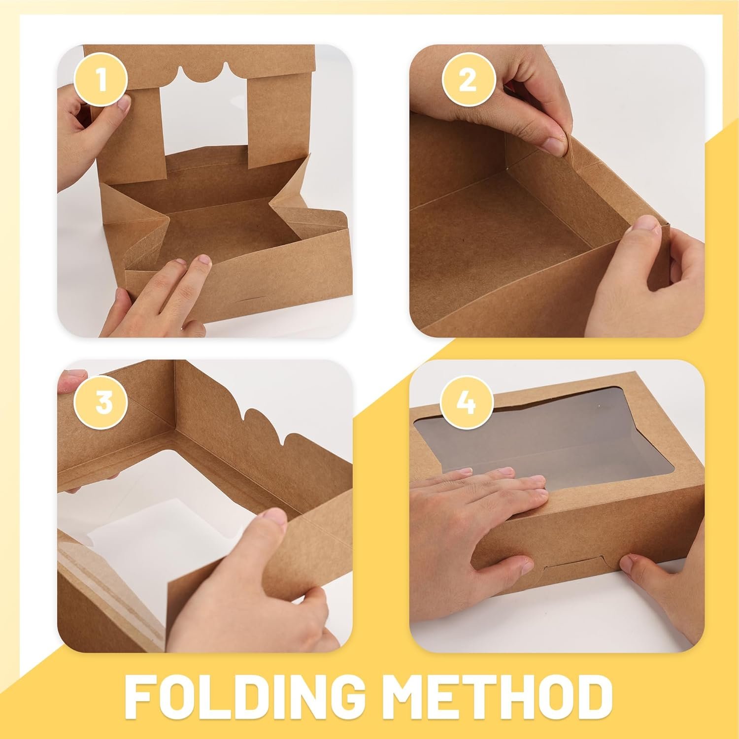 Wholesale 8x6.5x2.5 Inch Window Bakery Cookie Boxes Auto-Popup Pastry Treat Boxes for Gifts 24 Pack Brown Factory Wholesale 8x6.5x2.5 Inch Window Bakery Cookie Boxes Auto-Popup Pastry Treat Boxes for Gifts 24 Pack Brown Factory