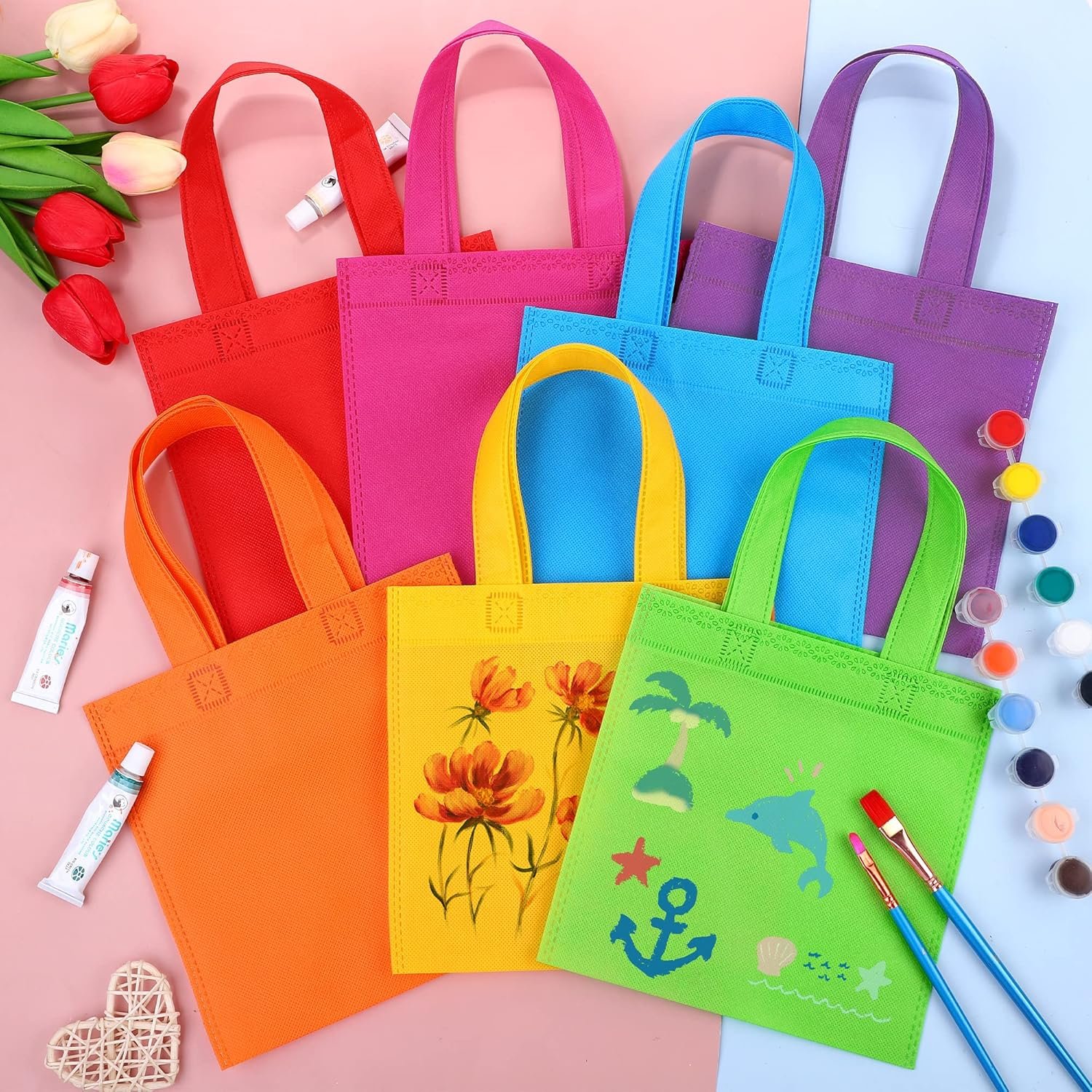 Wholesale 30 Packs Reusable Non-Woven Party Gift Bags 7.9×7.9 Inch Colorful Tote with Handles Rainbow for Wedding Birthday Factory Wholesale 30 Packs Reusable Non-Woven Party Gift Bags 7.9×7.9 Inch Colorful Tote with Handles Rainbow for Wedding Birthday Factory