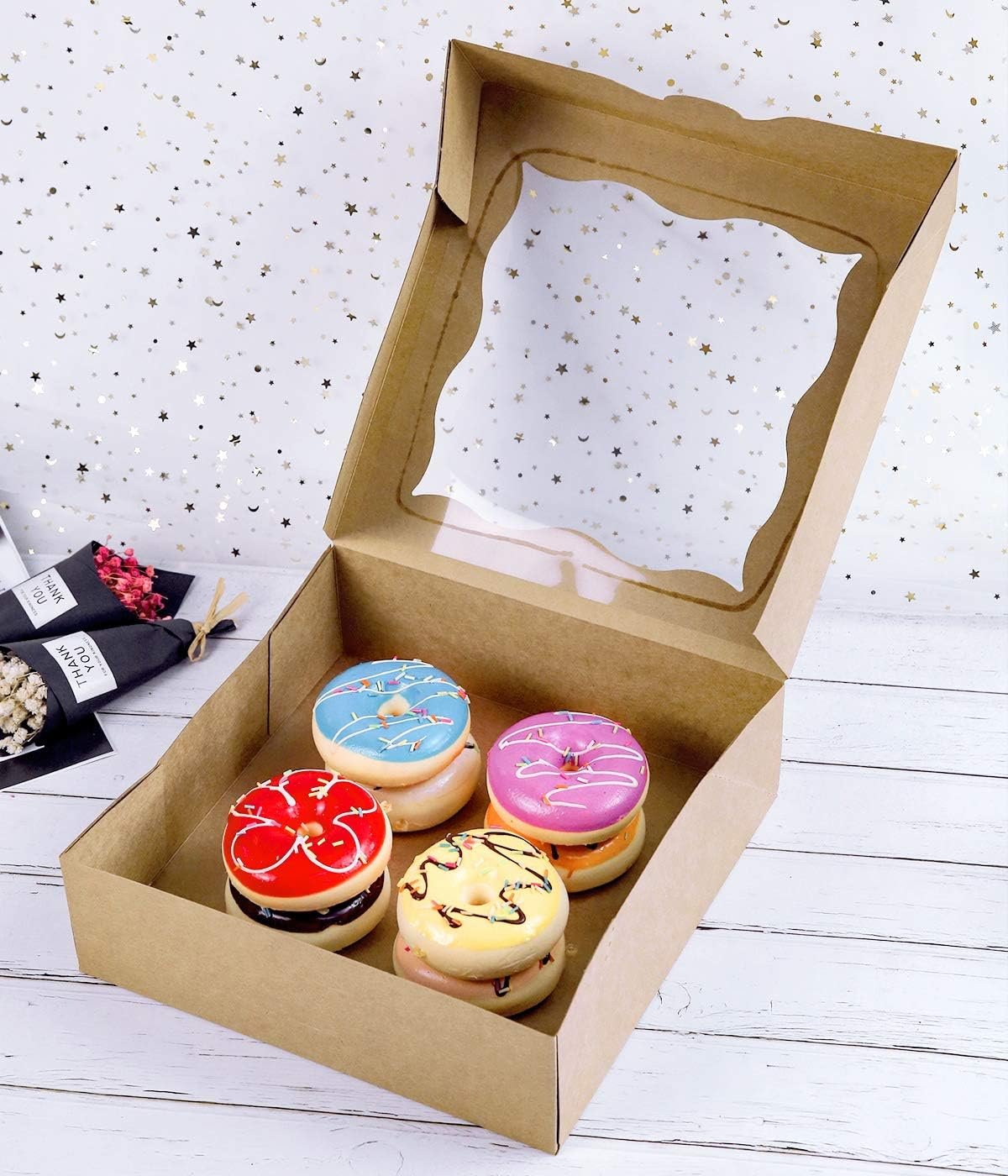 Wholesale 9x9x3 Brown Bakery Boxes with PVC Window for Pies Cookies Small Natural Kraft Paper Pack of 12 Factory