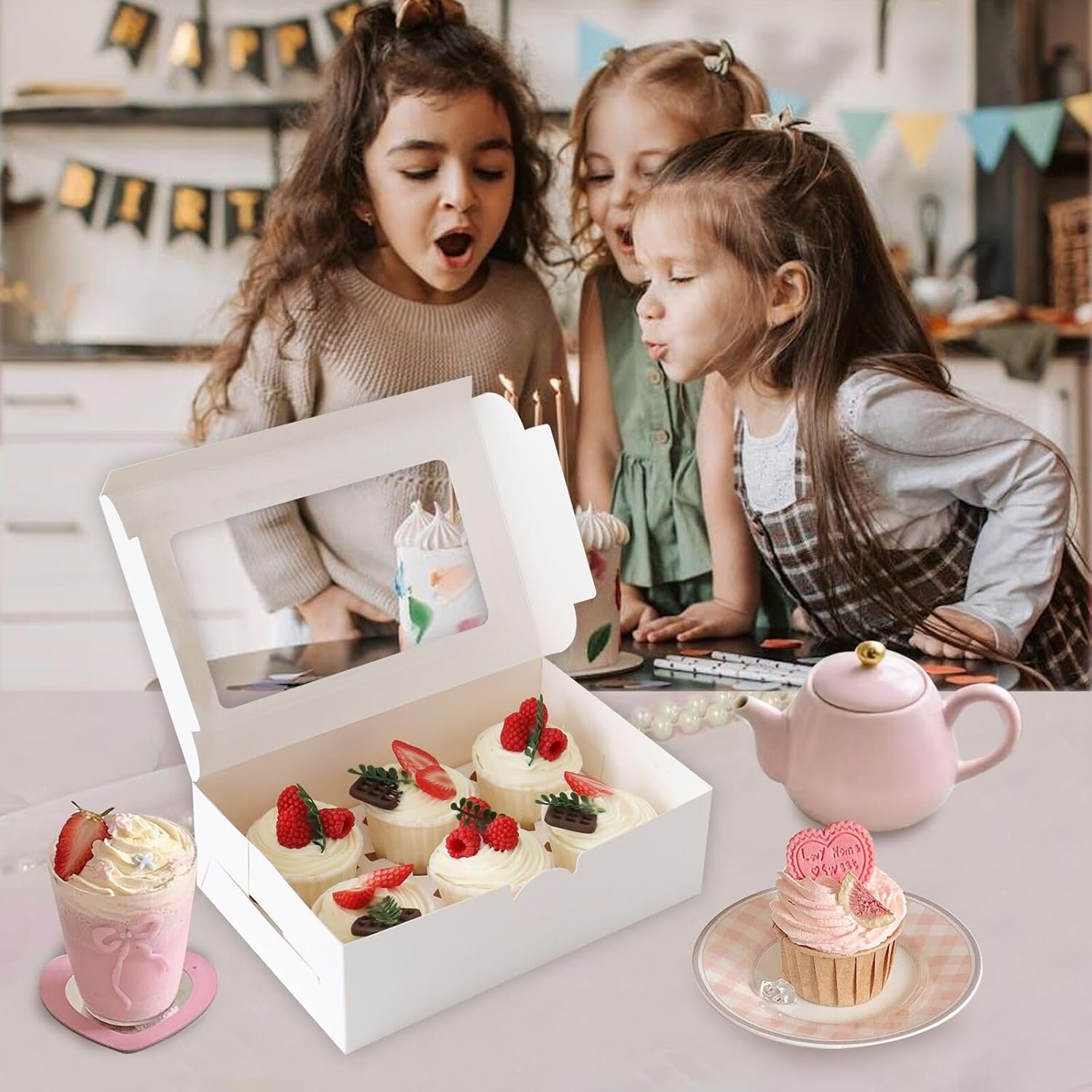 Wholesale 30 Pack Clear Window Cupcake Boxes 9.4 x 6.3 x 3 Inches Food Grade Easy Assembly Containers for Muffins Cookies Candies Bakery Factory Wholesale 30 Pack Clear Window Cupcake Boxes 9.4 x 6.3 x 3 Inches Food Grade Easy Assembly Containers for Muffins Cookies Candies Bakery Factory
