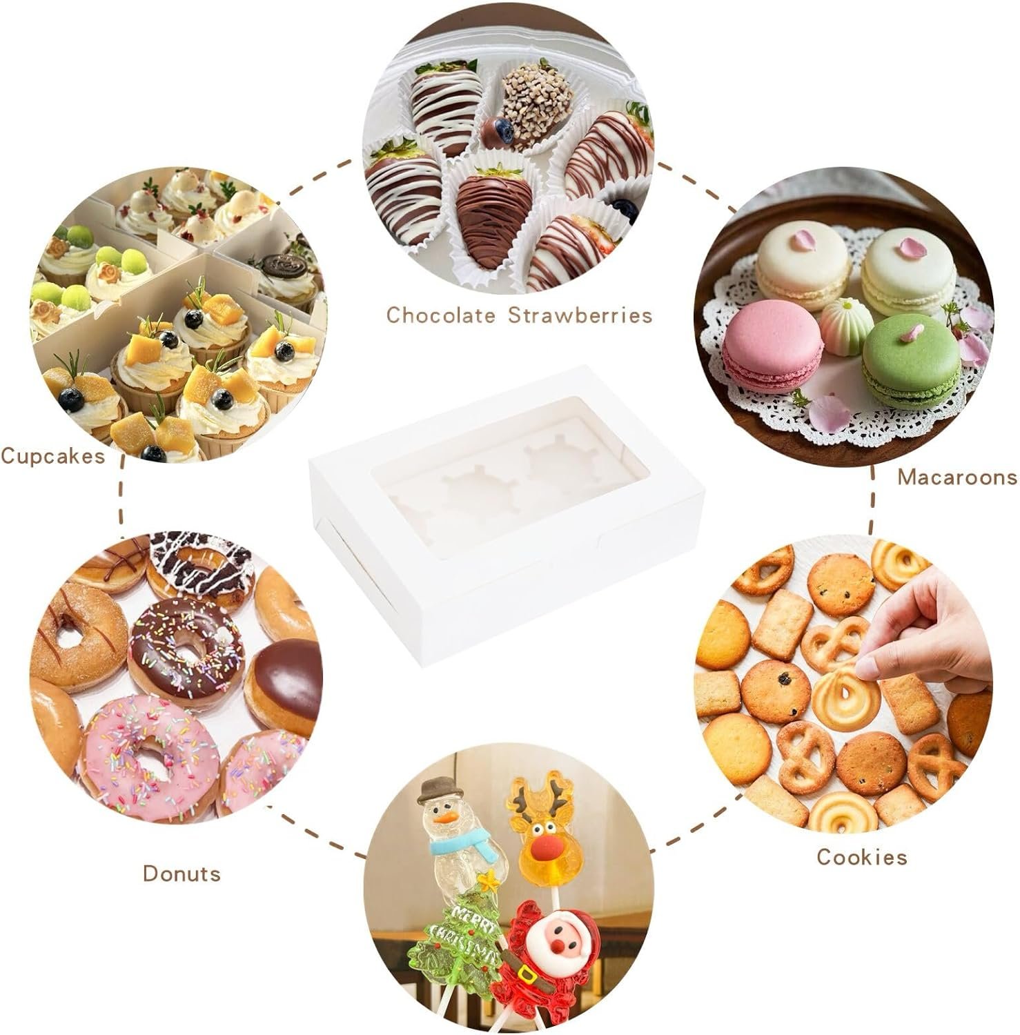 Wholesale 30 Pack Clear Window Cupcake Boxes 9.4 x 6.3 x 3 Inches Food Grade Easy Assembly Containers for Muffins Cookies Candies Bakery Factory Wholesale 30 Pack Clear Window Cupcake Boxes 9.4 x 6.3 x 3 Inches Food Grade Easy Assembly Containers for Muffins Cookies Candies Bakery Factory
