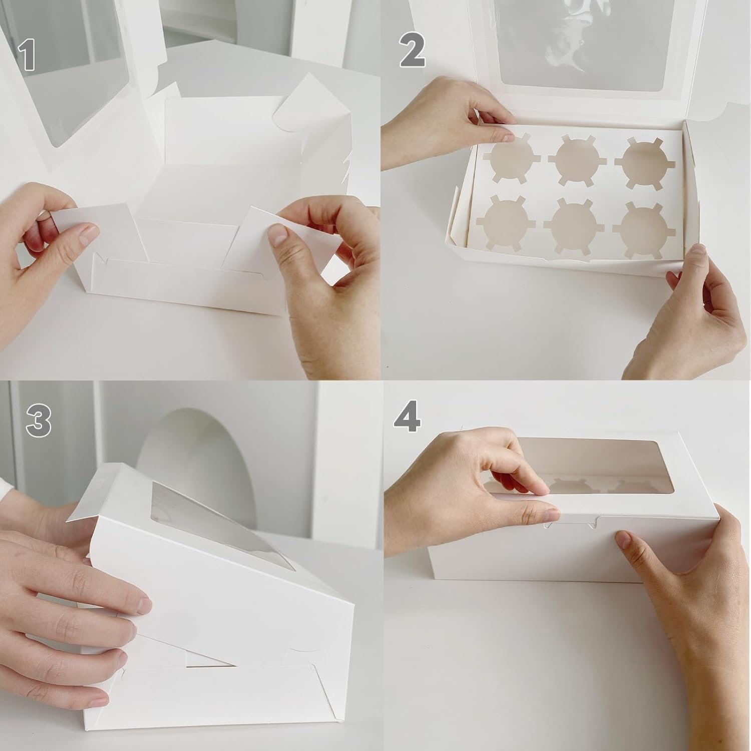 Wholesale 30 Pack Clear Window Cupcake Boxes 9.4 x 6.3 x 3 Inches Food Grade Easy Assembly Containers for Muffins Cookies Candies Bakery Factory Wholesale 30 Pack Clear Window Cupcake Boxes 9.4 x 6.3 x 3 Inches Food Grade Easy Assembly Containers for Muffins Cookies Candies Bakery Factory