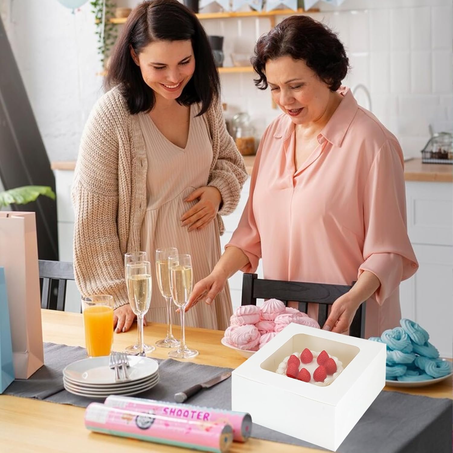 Wholesale 30 Pcs 10 Inch Square Cake Boxes with Clear Window White Disposable Bakery Dessert Pie Pastry Donut Packaging for Bake Goods Factory Wholesale 30 Pcs 10 Inch Square Cake Boxes with Clear Window White Disposable Bakery Dessert Pie Pastry Donut Packaging for Bake Goods Factory