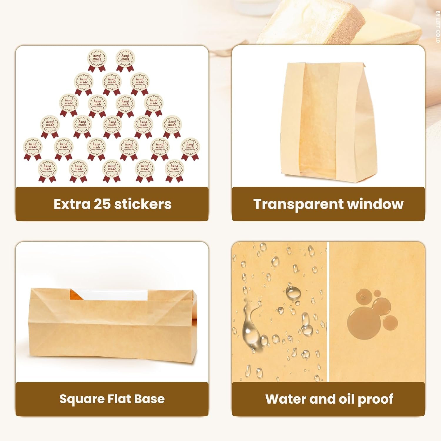 Wholesale Large Paper Bread Bags with Window 25 Pack for Homemade Sourdough Baked Goods Packaging Storage and Gifts 13.7x8.3x3.5in Includes 25 Label Seal Stickers Factory Wholesale Large Paper Bread Bags with Window 25 Pack for Homemade Sourdough Baked Goods Packaging Storage and Gifts 13.7x8.3x3.5in Includes 25 Label Seal Stickers Factory