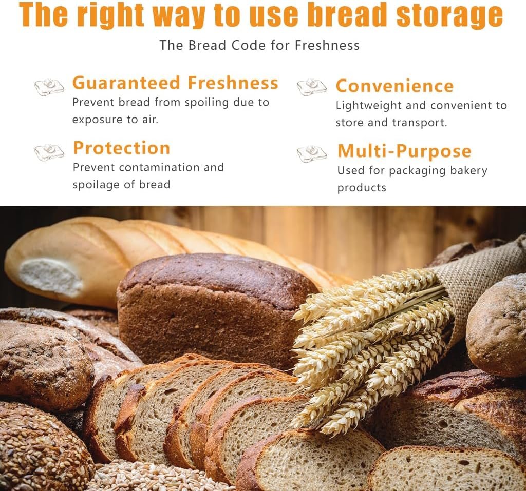 Wholesale 120Pcs Plastic Bread Bags with Ties 18x8x4 Inch Reusable Clear Loaf Bags Adjustable for Home Bakers Bakeries Factory