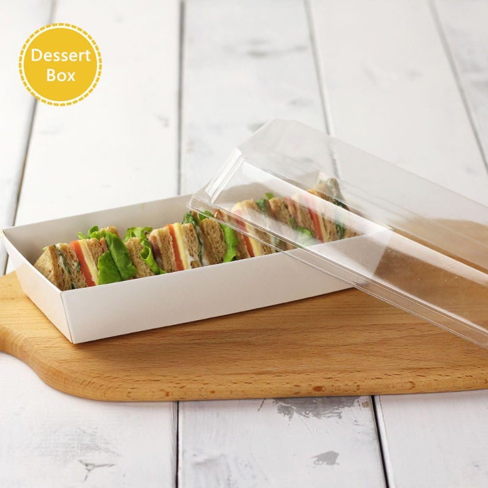 Wholesale Sandwich Kraft Paper Boxes with Clear Lids Individual Charcuterie Sushi Disposable Containers Grease-Resistant Recyclable Treat Boxes for Desserts White 20 Sets 7.5x3.3x2.4 Inch Factory Wholesale Sandwich Kraft Paper Boxes with Clear Lids Individual Charcuterie Sushi Disposable Containers Grease-Resistant Recyclable Treat Boxes for Desserts White 20 Sets 7.5x3.3x2.4 Inch Factory