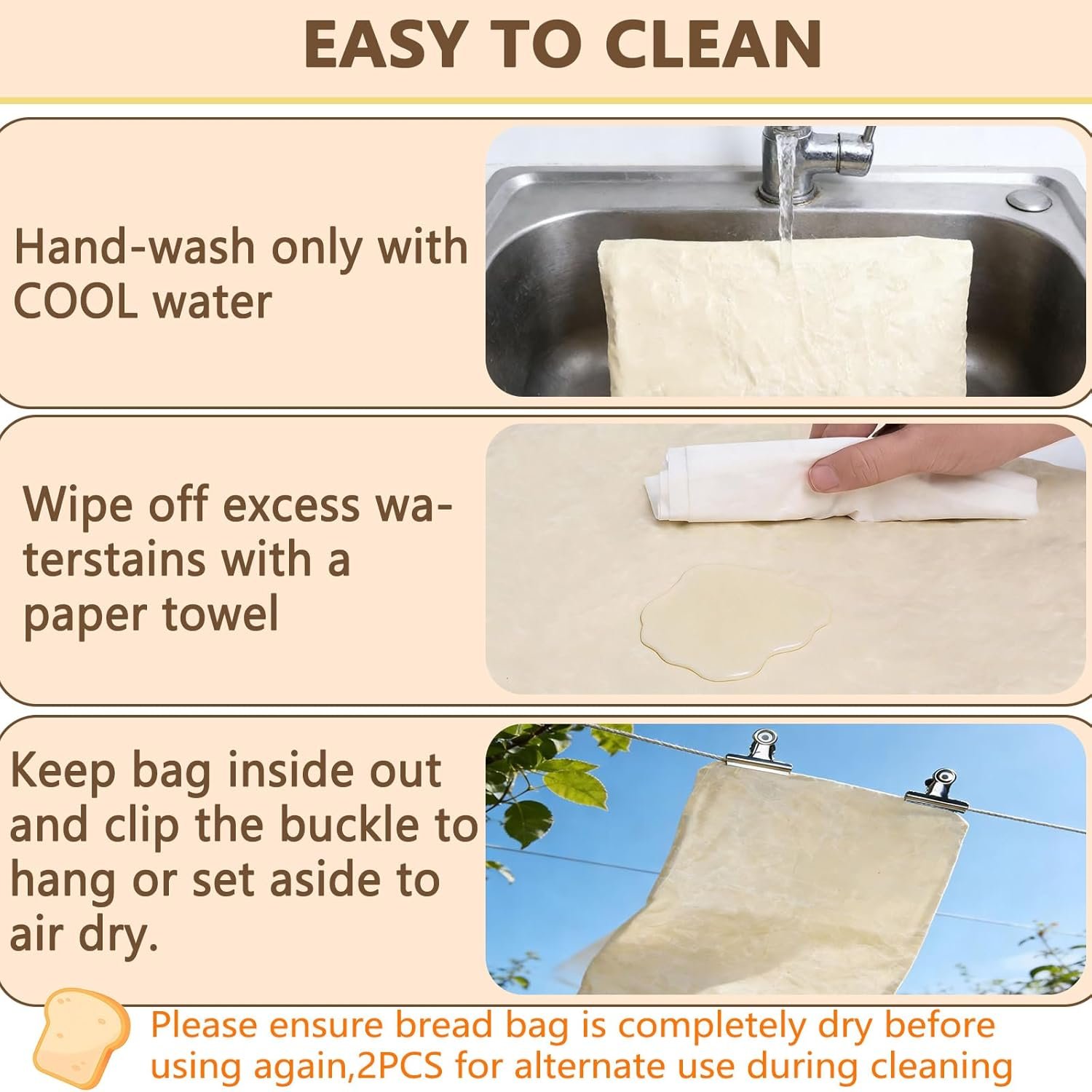 Wholesale Reusable Beeswax-Lined Cotton Bread Bags Sourdough Storage Bakery Essentials Freshness Keeper Homemade 2 Pack Factory