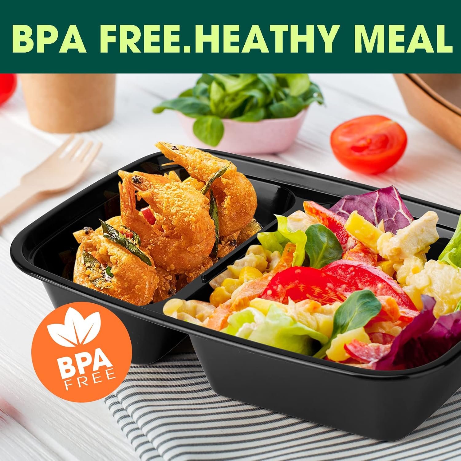 Wholesale 50-Pack 32 oz Sturdy Leakproof Dual-Compartment Meal Prep Containers with Lids Plastic Food Storage for Lunch Microwave Freezer Dishwasher Safe Takeout Factory