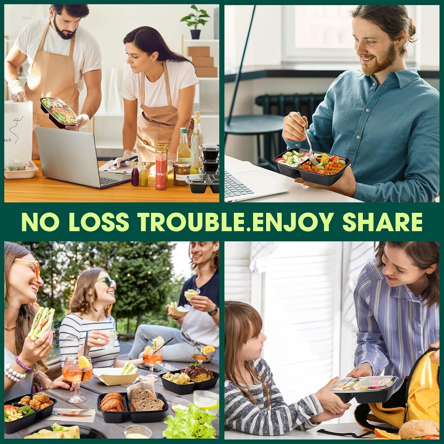 Wholesale 50-Pack 32 oz Sturdy Leakproof Dual-Compartment Meal Prep Containers with Lids Plastic Food Storage for Lunch Microwave Freezer Dishwasher Safe Takeout Factory