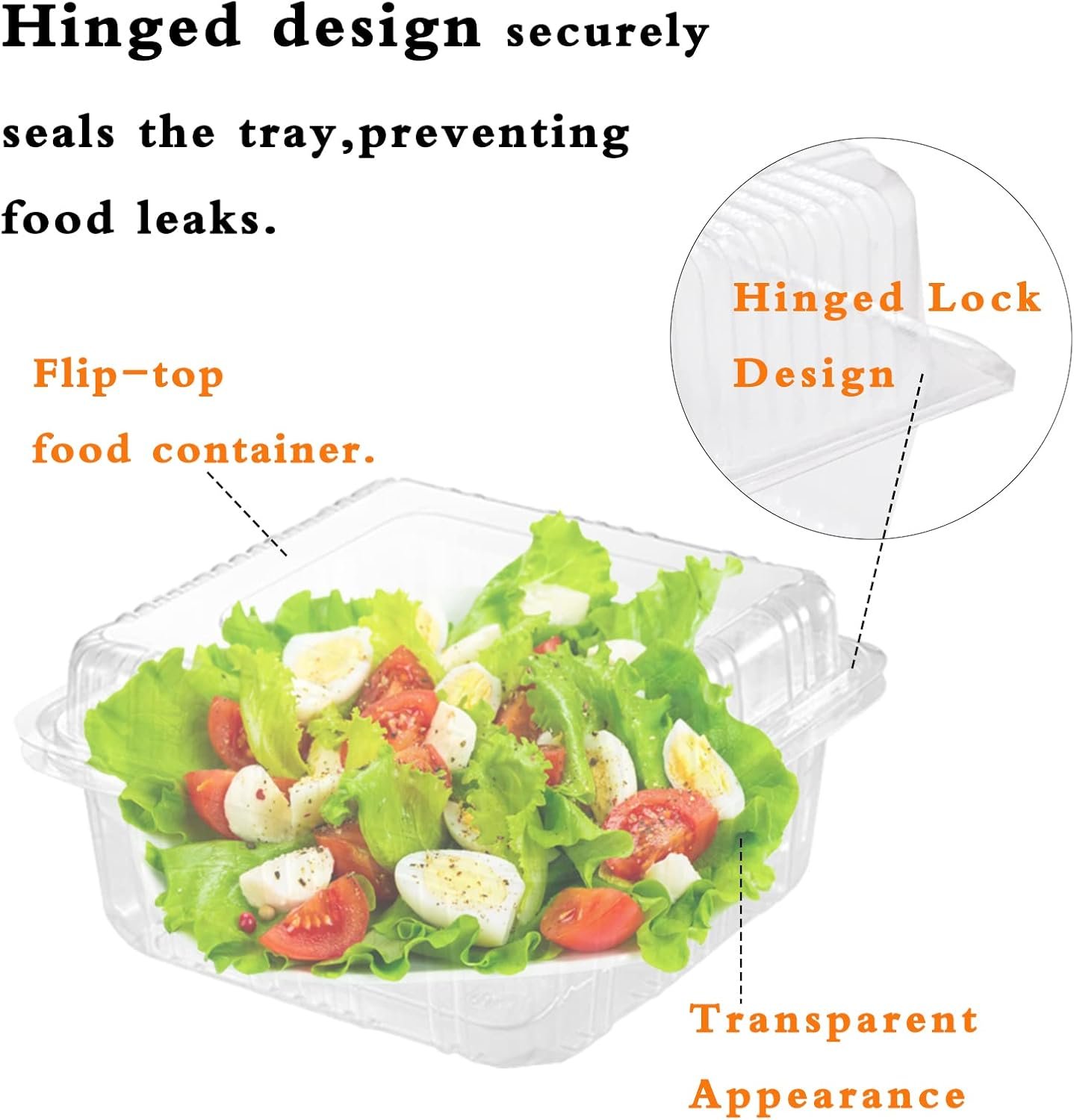 Wholesale 100 Count Clear Plastic Hinged Takeout Containers with Lids Clamshell Trays for Cake Slices Desserts Factory