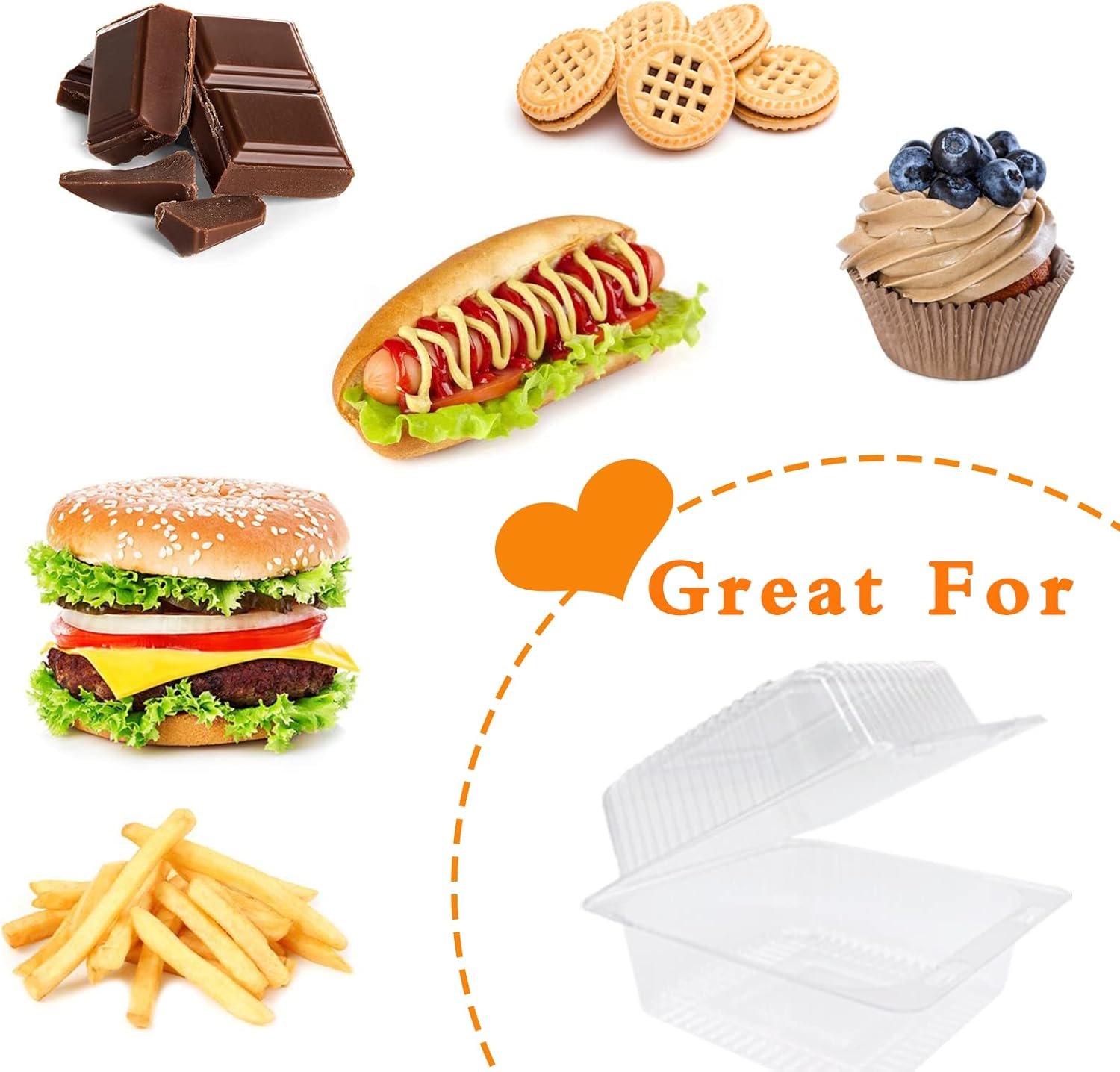 Wholesale 100 Count Clear Plastic Hinged Takeout Containers with Lids Clamshell Trays for Cake Slices Desserts Factory