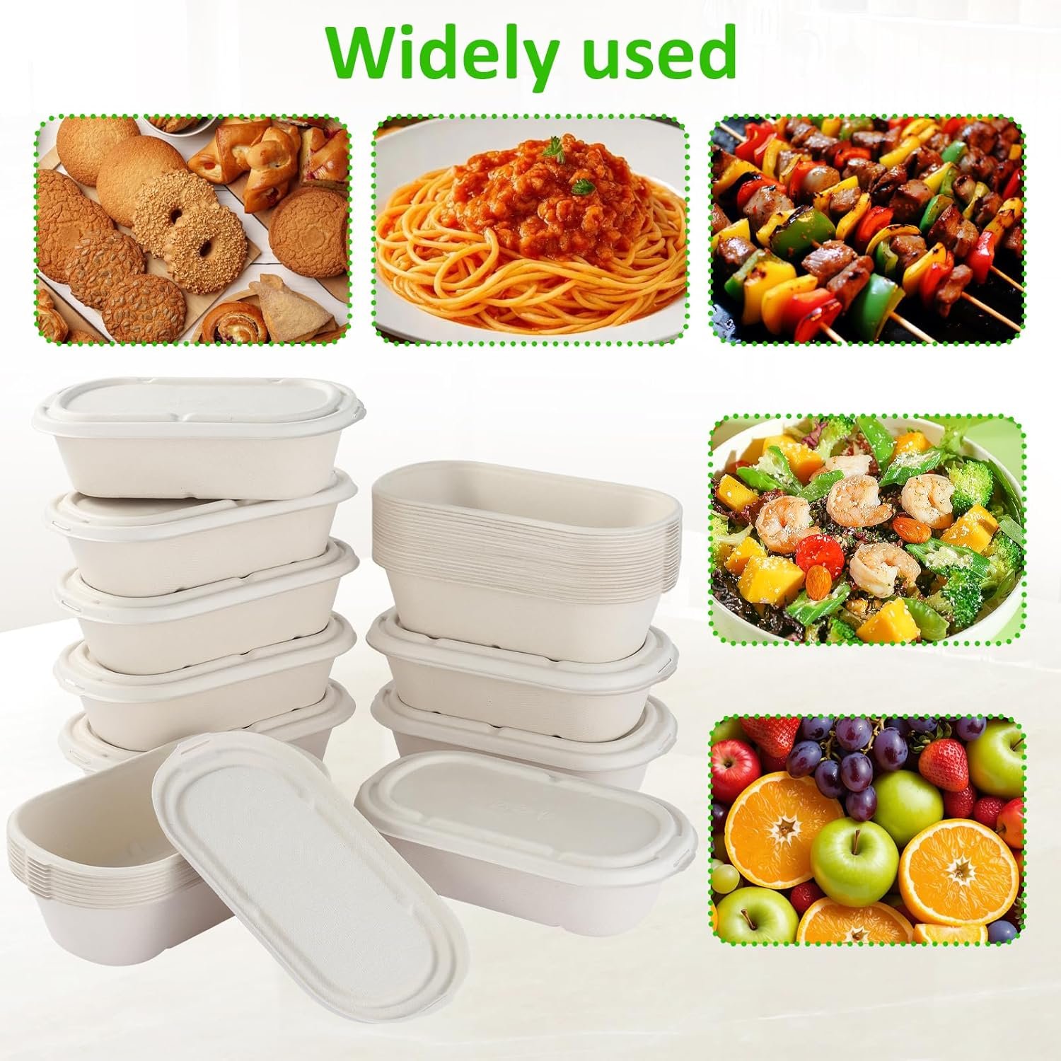 Wholesale 50 Pack 34 oz/1000ml Disposable Paper Food Containers with Lids for Meal Prep Lunch Takeout Salads Sandwiches Pasta Nachos Burritos To-Go Boxes Factory