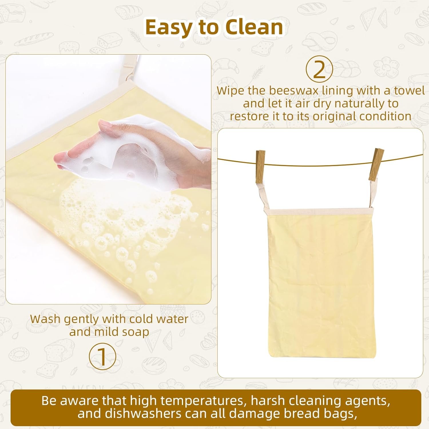 OEM XL 2-Pack Reusable Beeswax Bread Bags for Sourdough Homemade Storage Keeps Fresh Easy Clean Portable Large Capacity Factory OEM XL 2-Pack Reusable Beeswax Bread Bags for Sourdough Homemade Storage Keeps Fresh Easy Clean Portable Large Capacity Factory