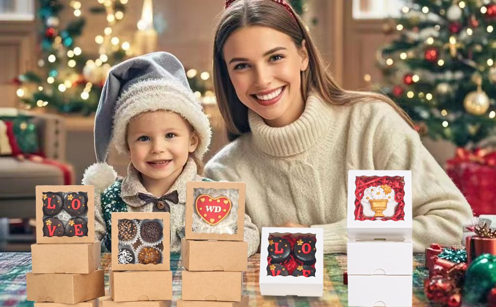 Wholesale 50-Count 4x4x2 Inch Food-Safe Brown Bakery Boxes for Pastries Cookies Truffles Wedding Favors Cakes Pies Cinnamon Rolls Factory