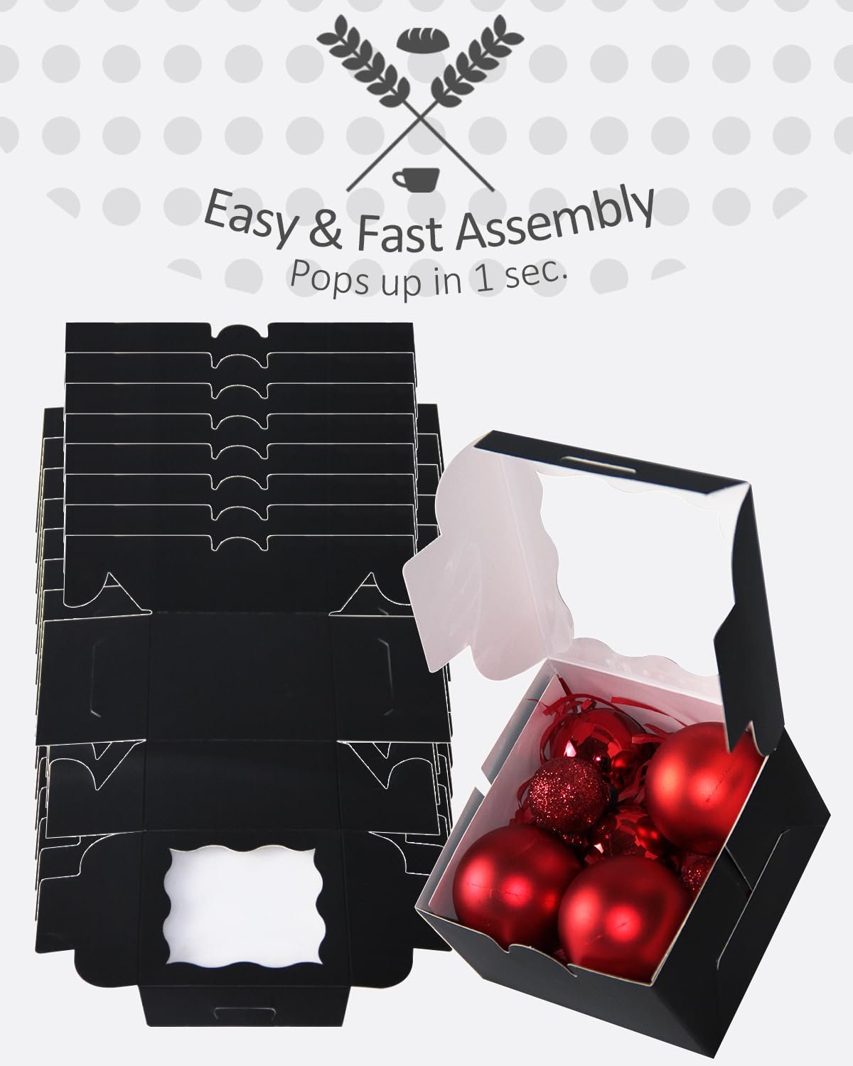 Wholesale Black Bakery Box with Window 4x4x2.5 Inch 30 Packs Small Macaron Donut Pastry Cookie Boxes for Parties Factory