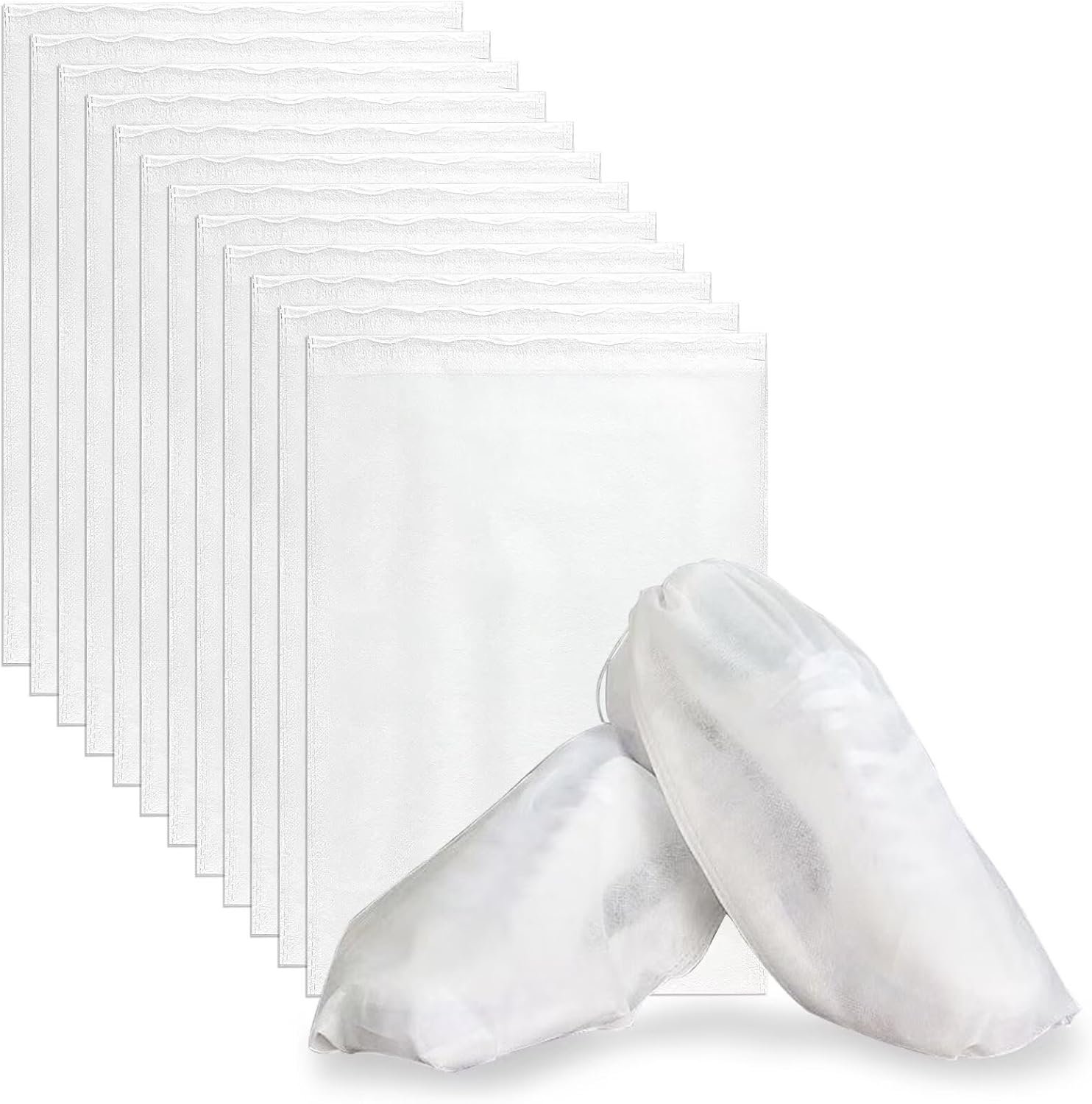 12 PCS Non-woven Shoe Bags for Travel 9.4" x 14.9" Drawstring Shoe Storage Bags for Travel Packing