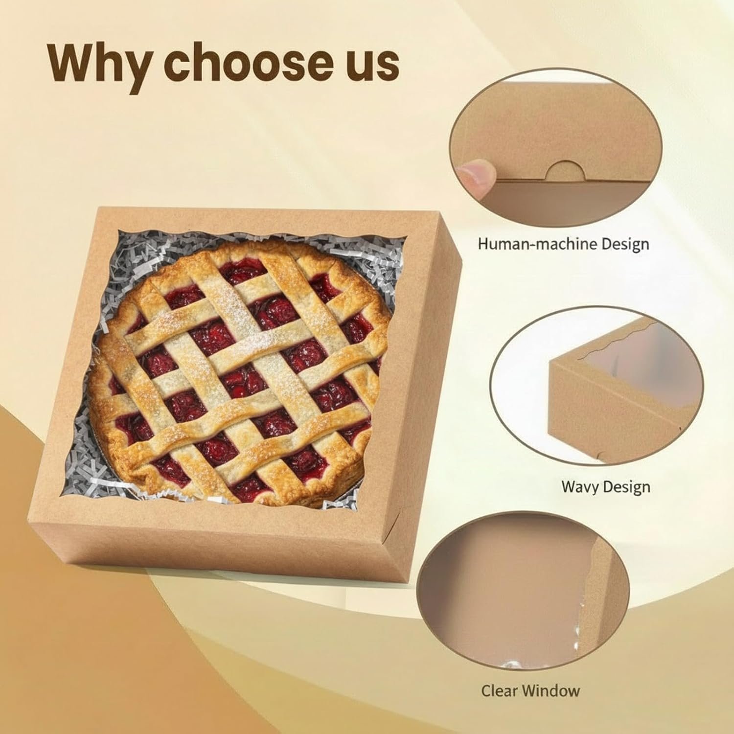 Wholesale 6PCS 9x9x2.5 Inch Brown Bakery Boxes with Window for Chocolate Strawberries Macarons Truffles Ideal for Thanksgiving Mother's Day Christmas Party Favors Holidays Factory Wholesale 6PCS 9x9x2.5 Inch Brown Bakery Boxes with Window for Chocolate Strawberries Macarons Truffles Ideal for Thanksgiving Mother's Day Christmas Party Favors Holidays Factory