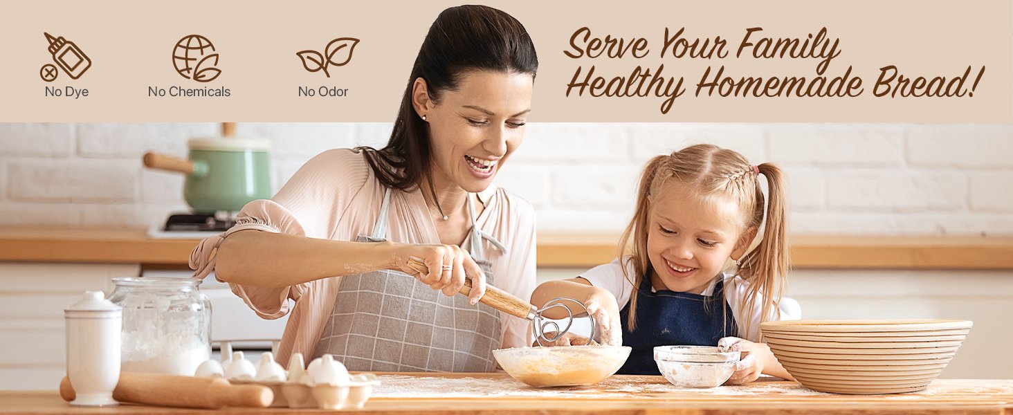 OEM Banneton Bread Proofing Basket Set Complete Sourdough Starter Kit with Lame Danish Whisk Bowl Dough Scraper 2 Slings Baking Mat Factory