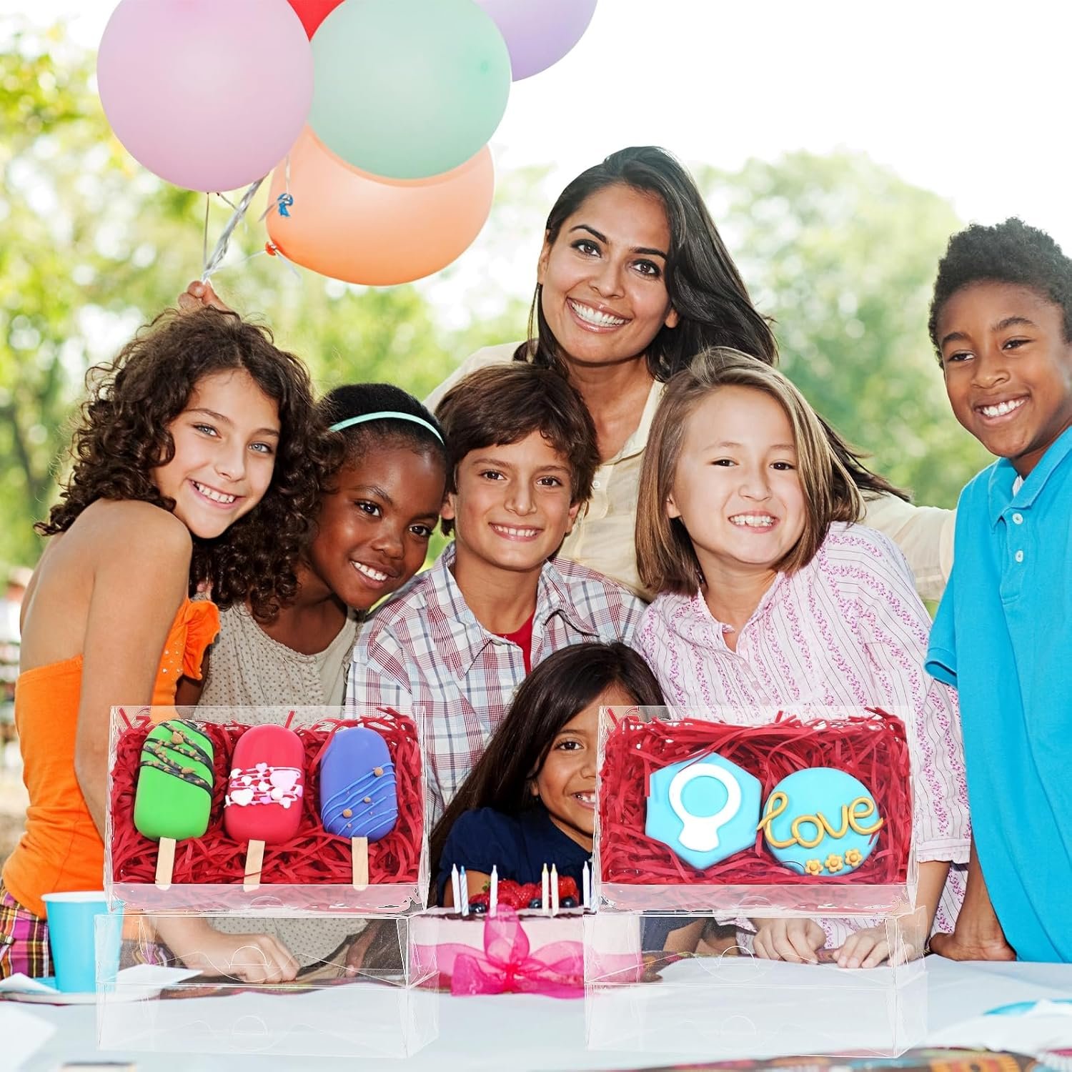 Wholesale 50 Clear Window Cookie Boxes 7x4.3x1.5 Inch for Chocolate Truffles Brownies Bakery Pastries Gifts Soaps Donuts Cakes Party Favors Christmas Factory