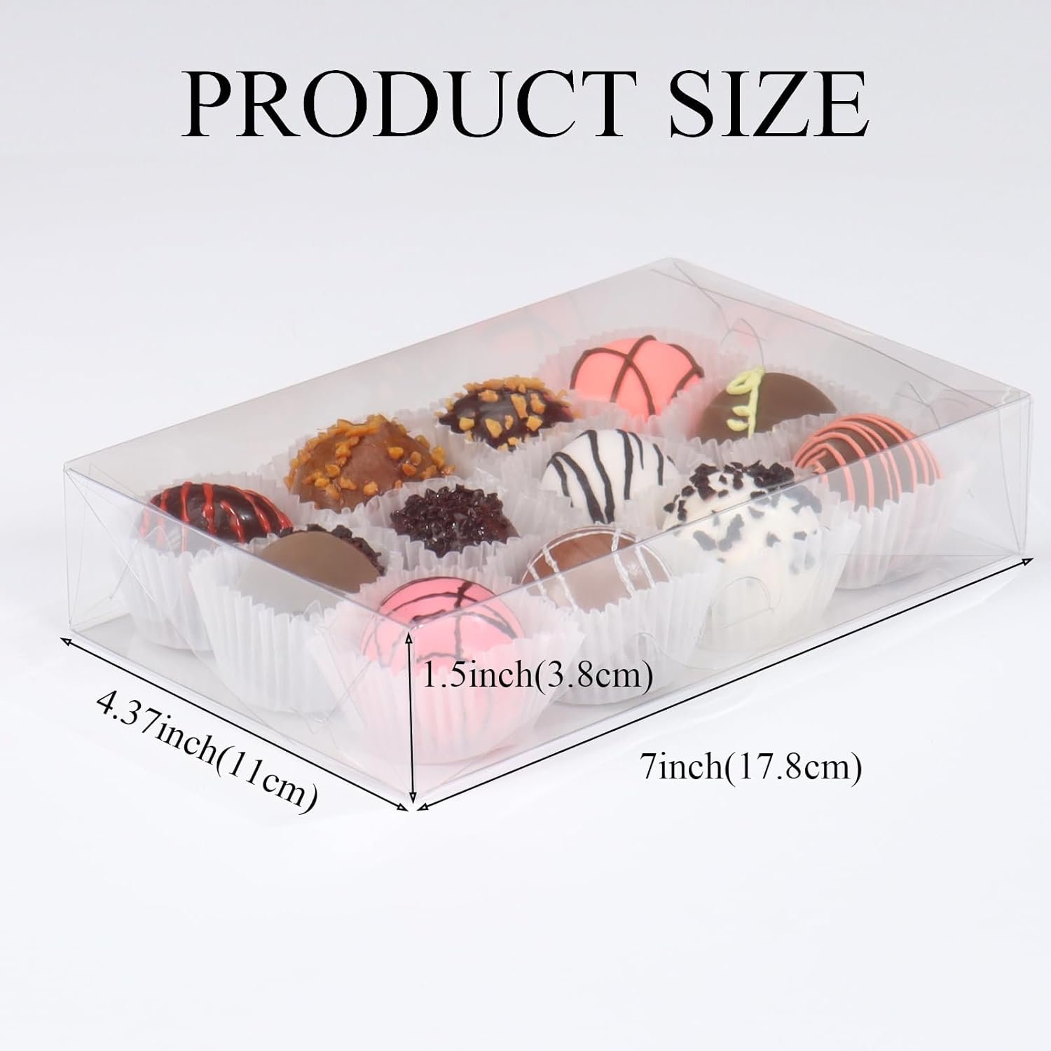 Wholesale 50 Clear Window Cookie Boxes 7x4.3x1.5 Inch for Chocolate Truffles Brownies Bakery Pastries Gifts Soaps Donuts Cakes Party Favors Christmas Factory
