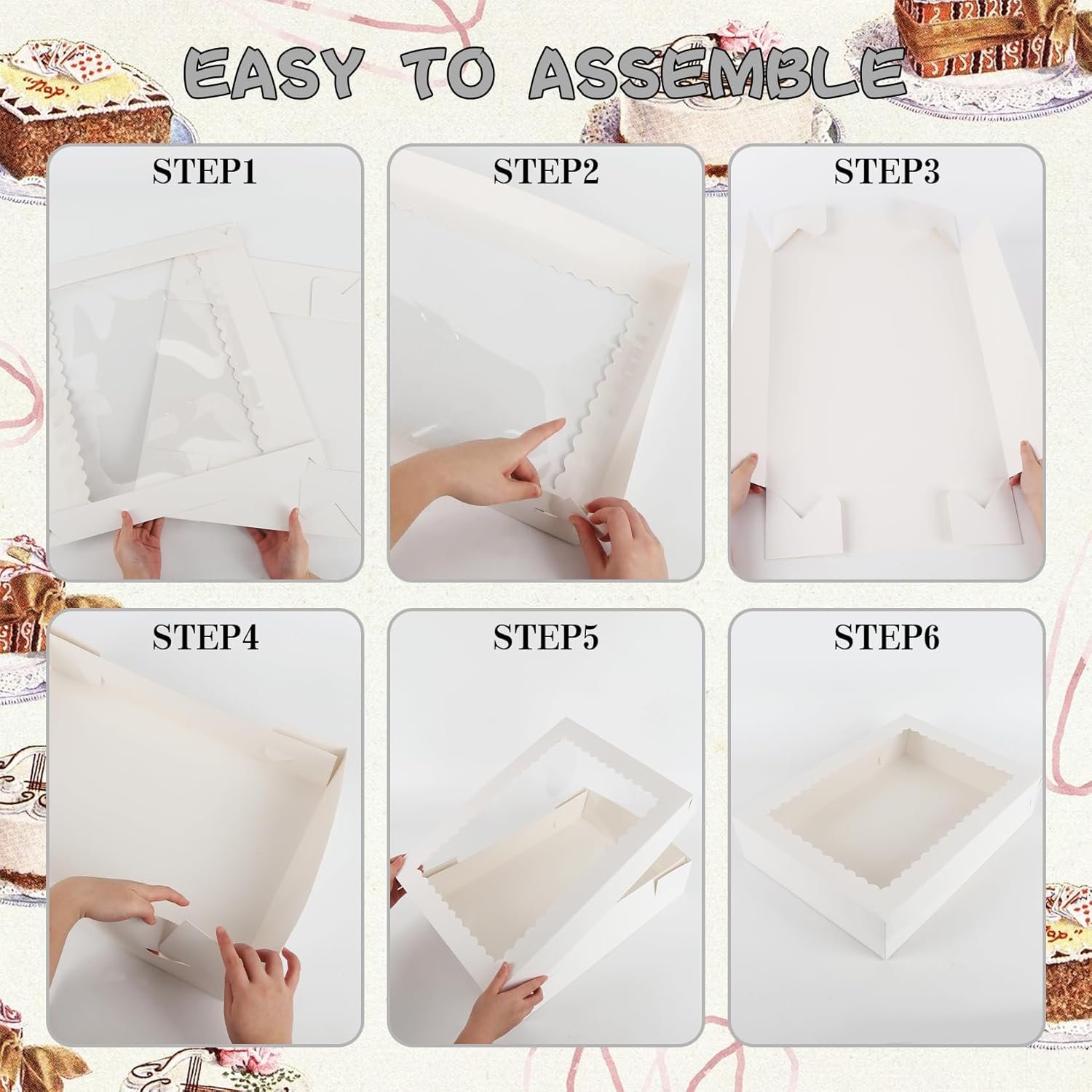 Wholesale 14x10x4in White Bakery Boxes 12 Sets Half Sheet Cake Containers with Boards for Large Pastry Donuts Cupcake Pie Packaging Factory Wholesale 14x10x4in White Bakery Boxes 12 Sets Half Sheet Cake Containers with Boards for Large Pastry Donuts Cupcake Pie Packaging Factory