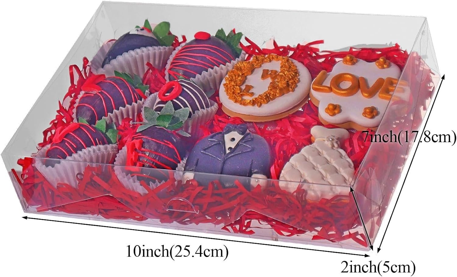 Wholesale 20PCS 10x7x2 Inch Clear Bakery Boxes for Cookies Macarons Strawberries and Party Favors Factory