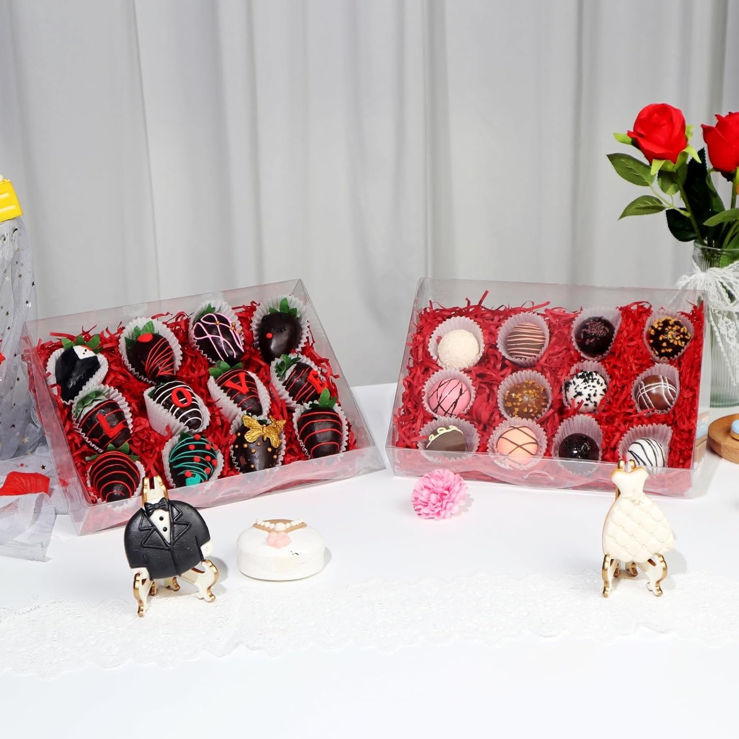 Wholesale 20PCS 10x7x2 Inch Clear Bakery Boxes for Cookies Macarons Strawberries and Party Favors Factory